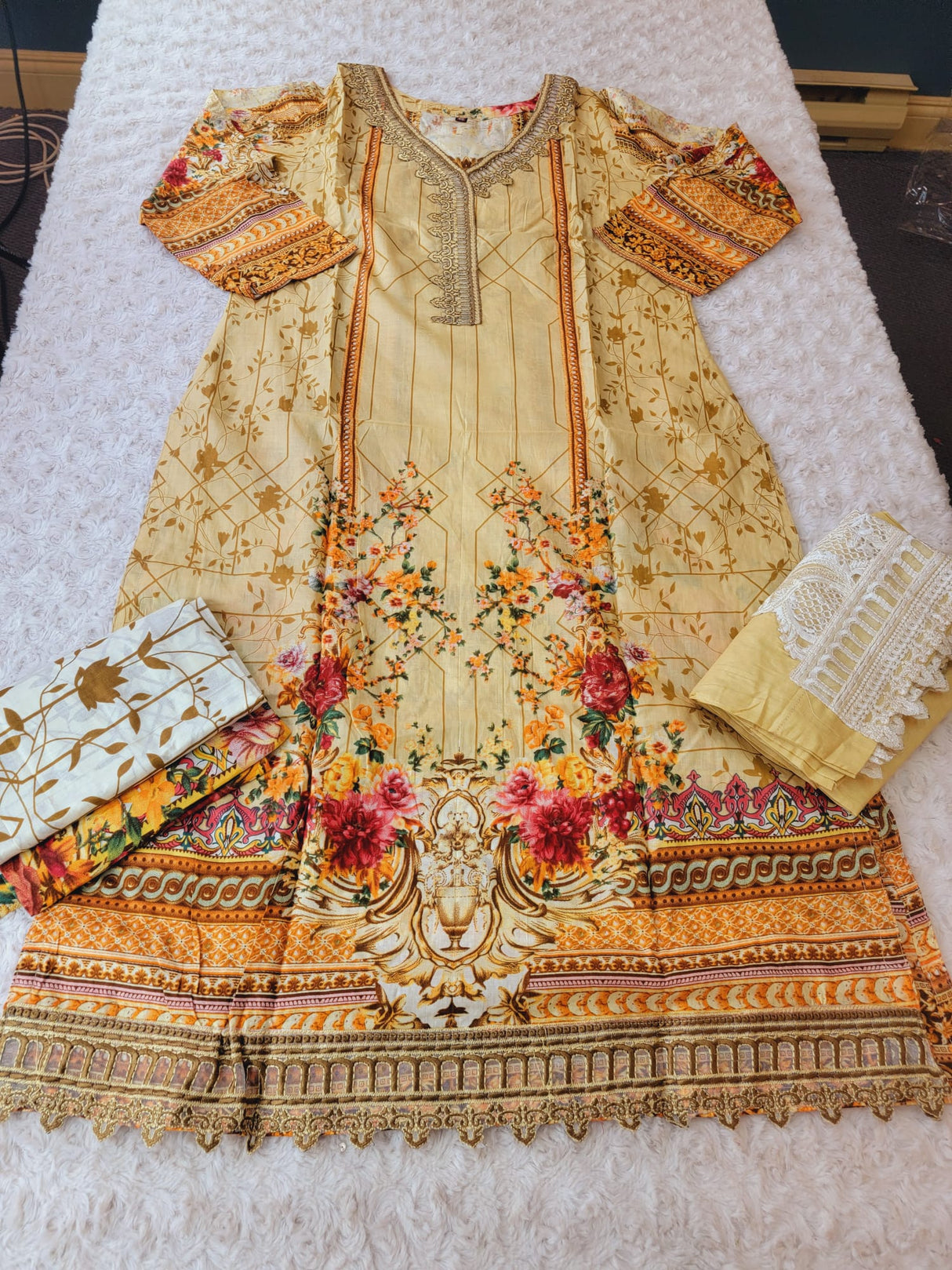Indian Stitched Embroidery Suit Ready To Ship