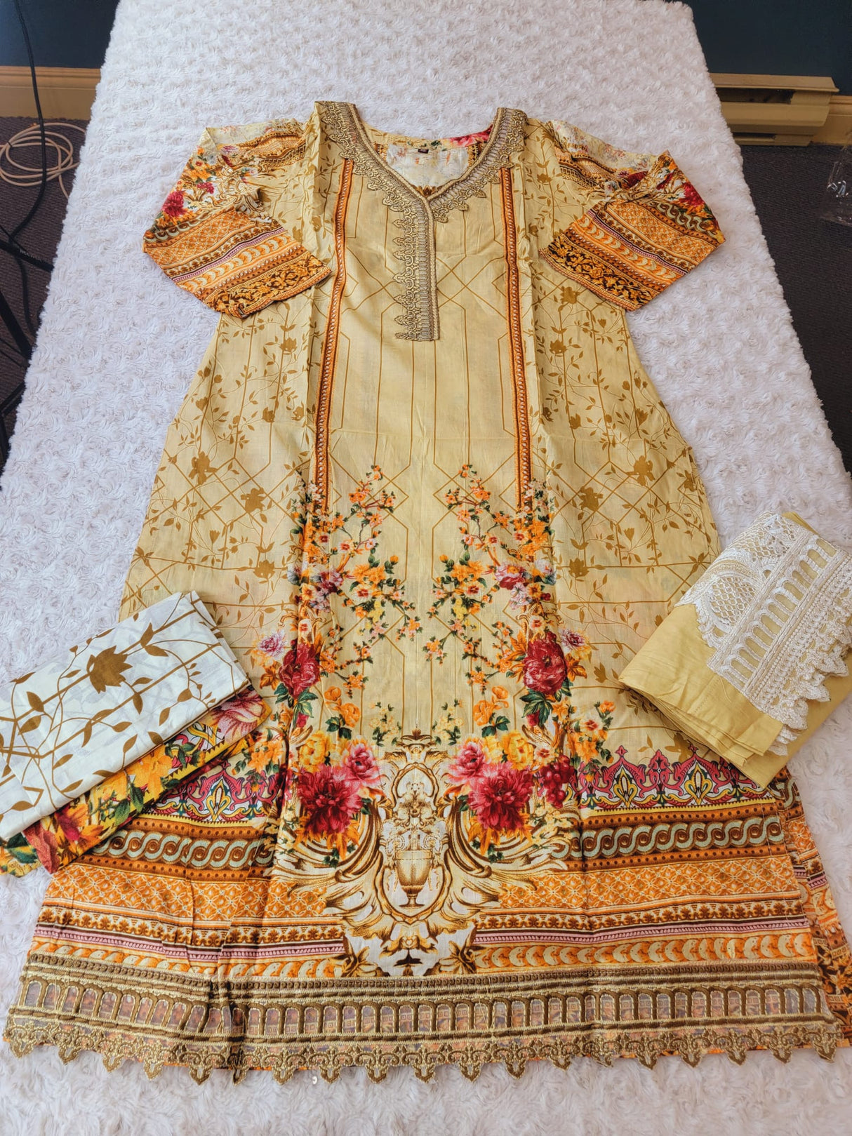 Indian Stitched Embroidery Suit Ready To Ship