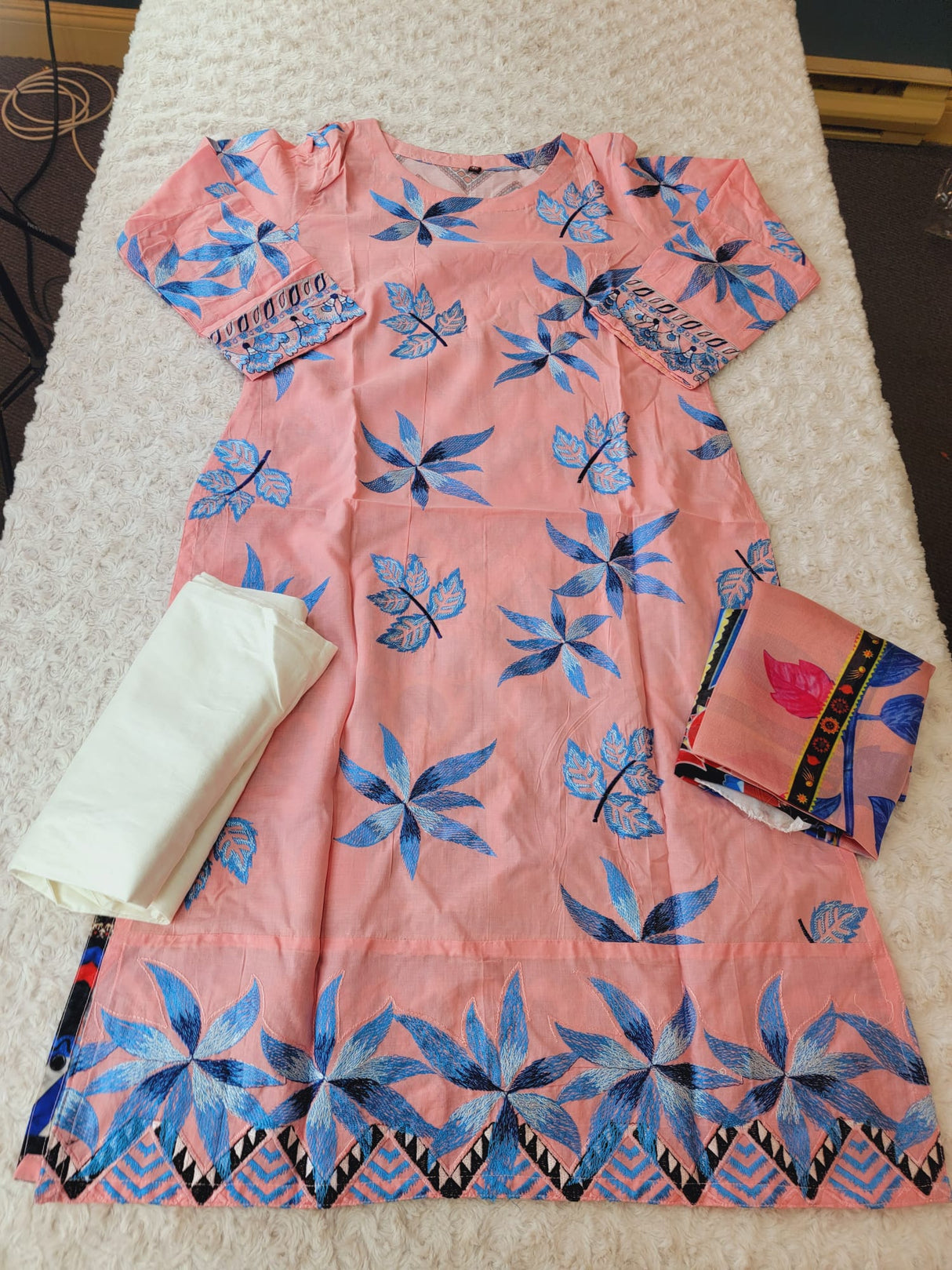 Indian Stitched Embroidery Suit Ready To Ship