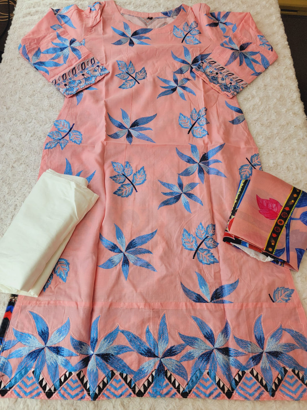 Indian Stitched Embroidery Suit Ready To Ship