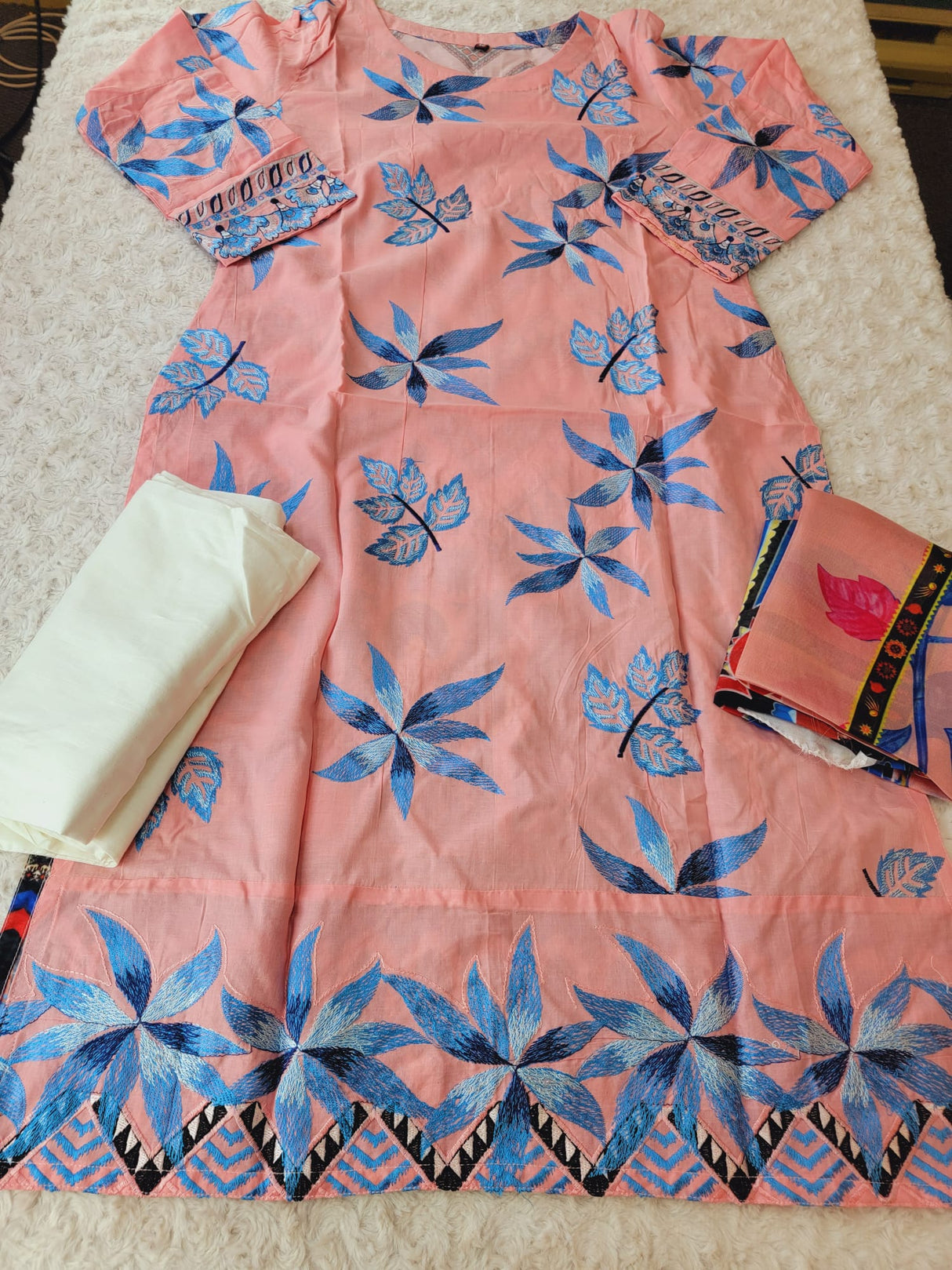 Indian Stitched Embroidery Suit Ready To Ship