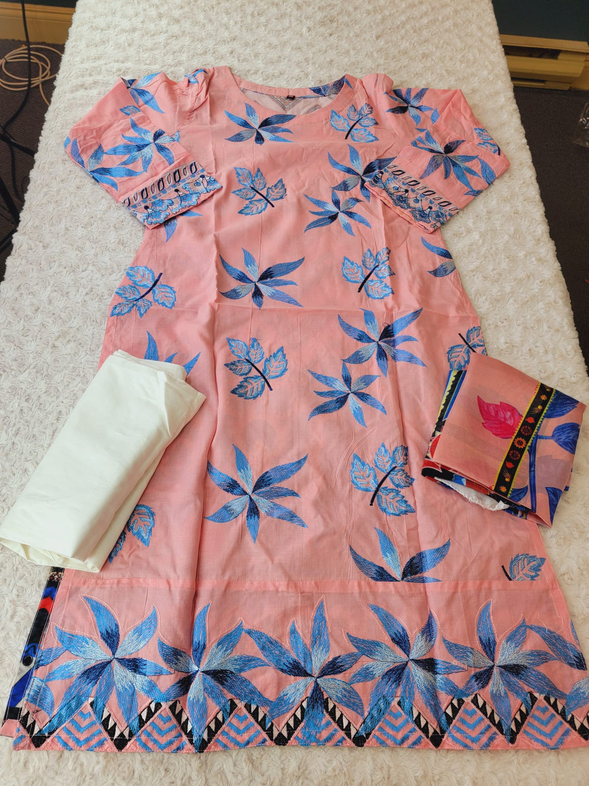 Indian Stitched Embroidery Suit Ready To Ship