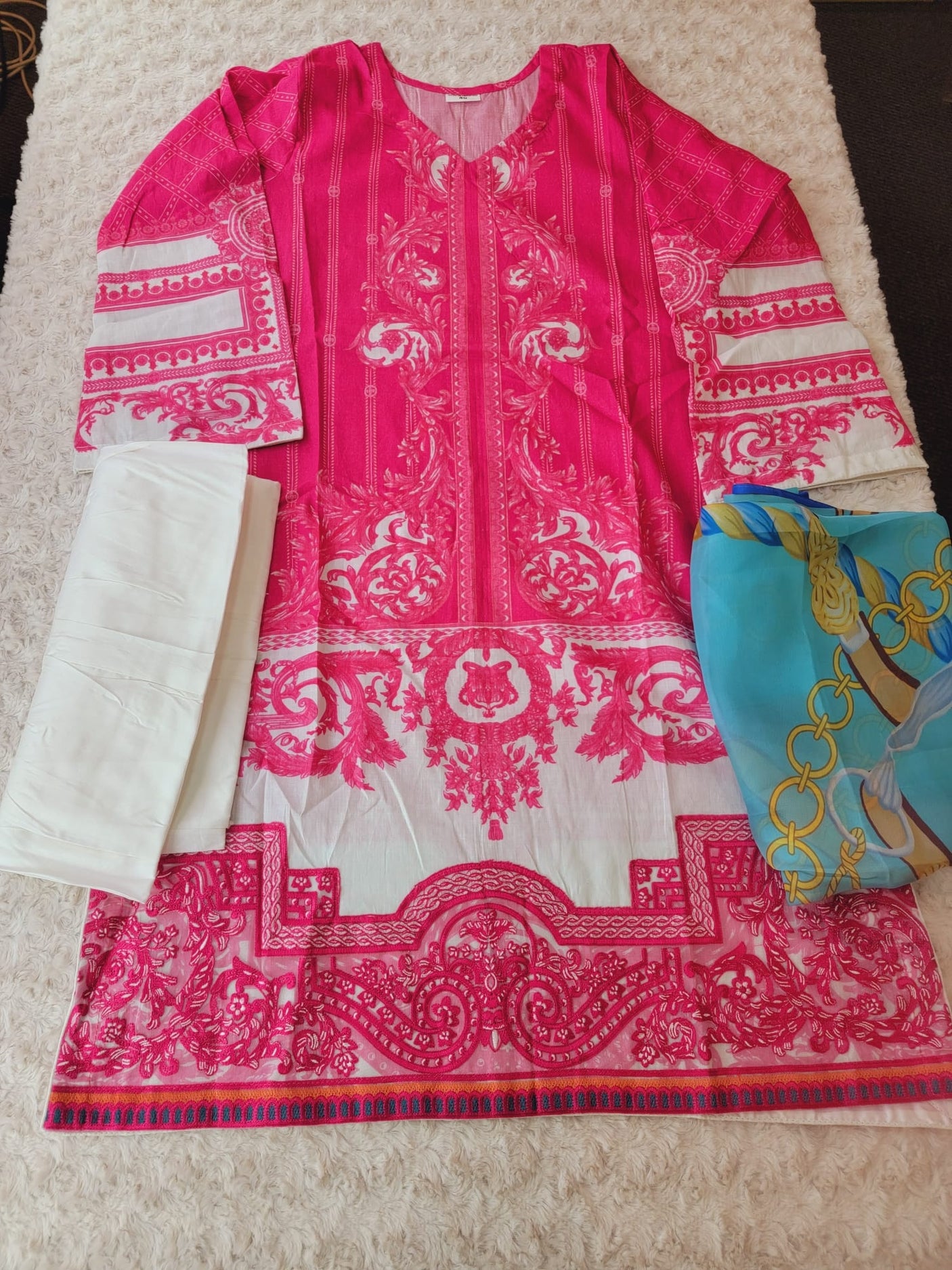 Pakistani Stitched Embroidery luxury lawn Dresses Ready To Ship