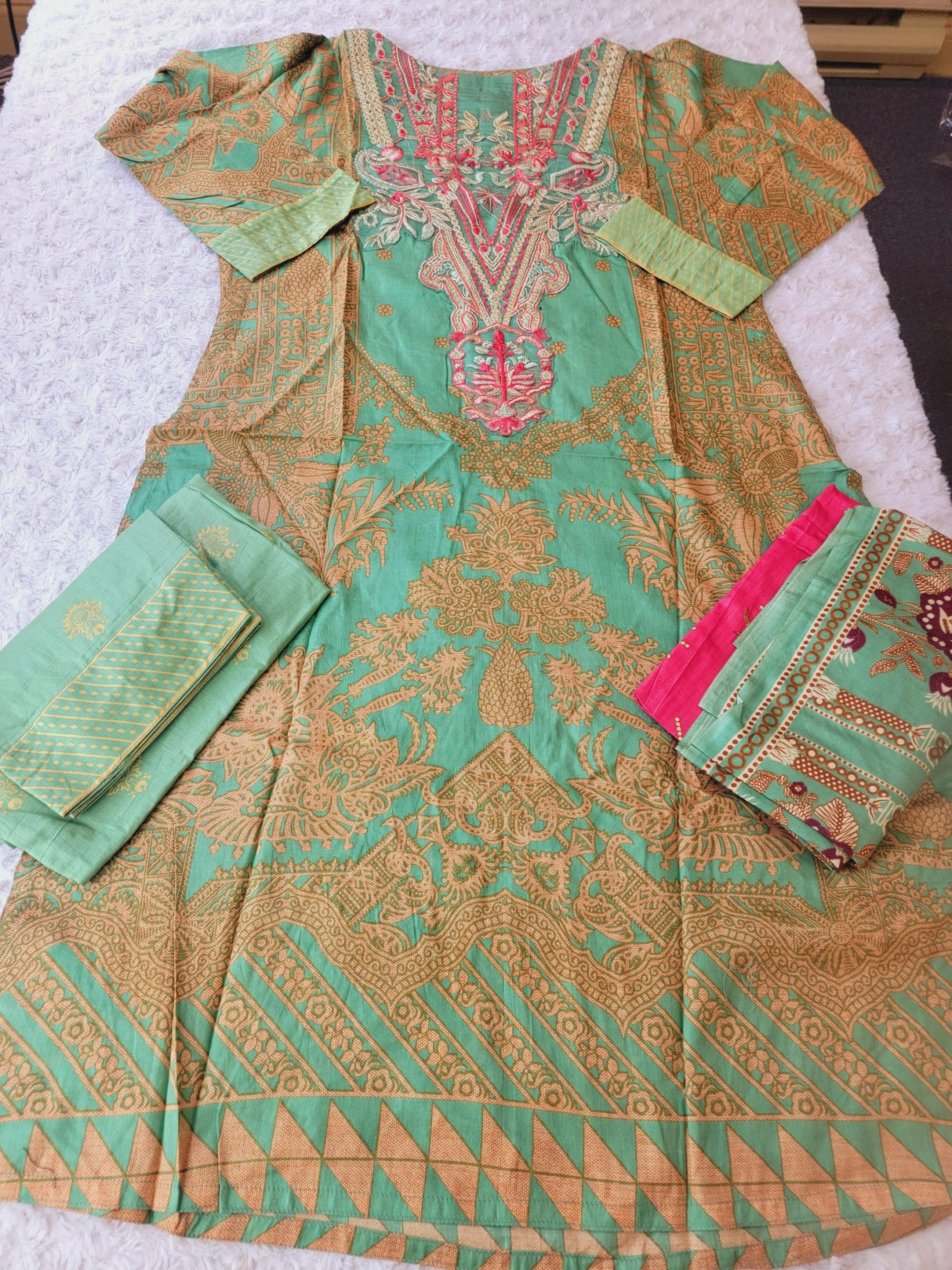 Indian Stitched Embroidery Suit Ready To Ship