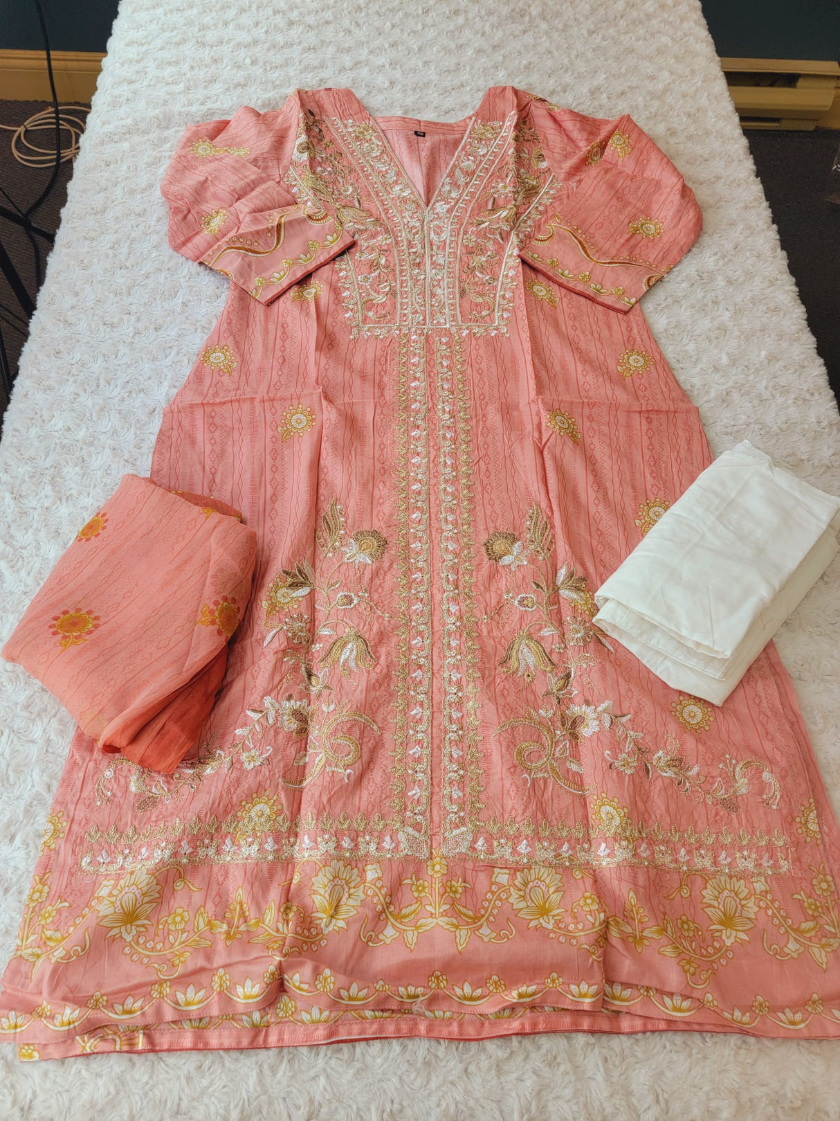 Indian Stitched Embroidery Suit Ready To Ship