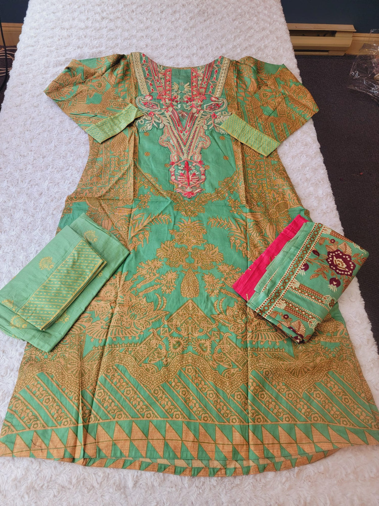 Indian Stitched Embroidery Suit Ready To Ship