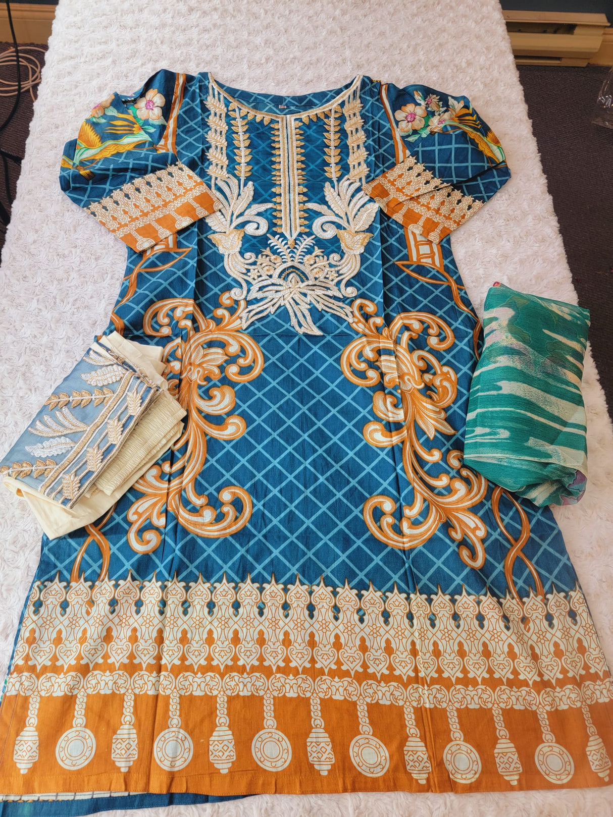 Indian Stitched Embroidery Suit Ready To Ship