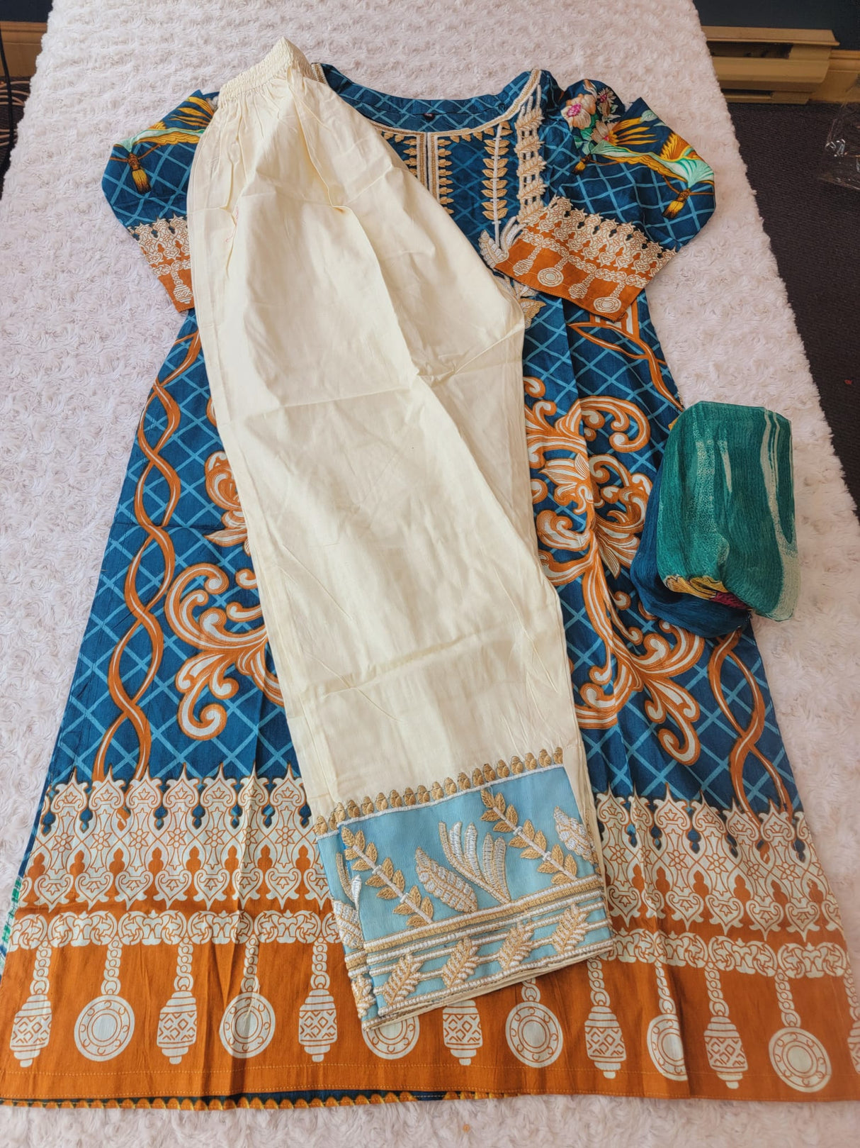 Indian Stitched Embroidery Suit Ready To Ship