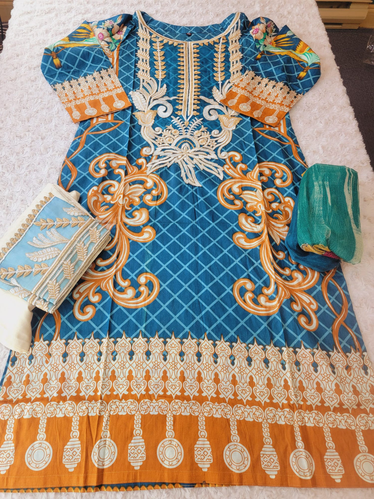 Indian Stitched Embroidery Suit Ready To Ship