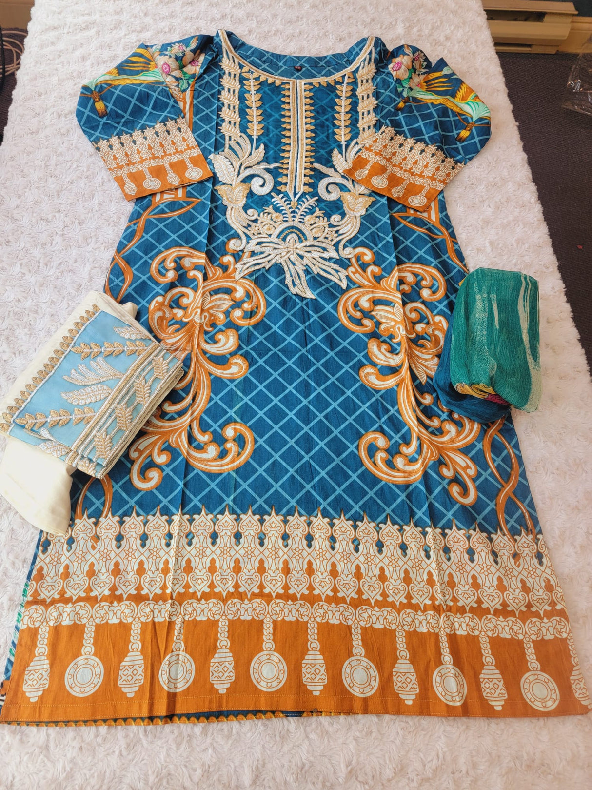Indian Stitched Embroidery Suit Ready To Ship