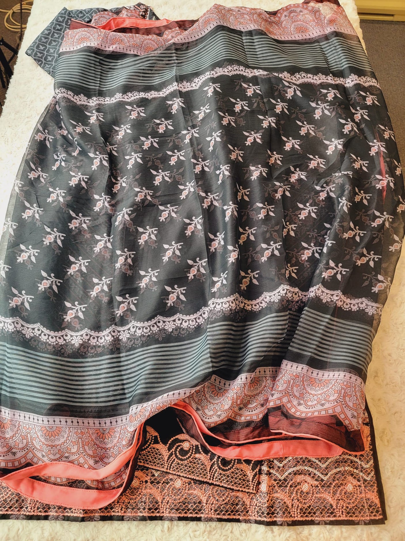 Pakistani Stitched lawn Embroidered Salwar kameez ready to ship