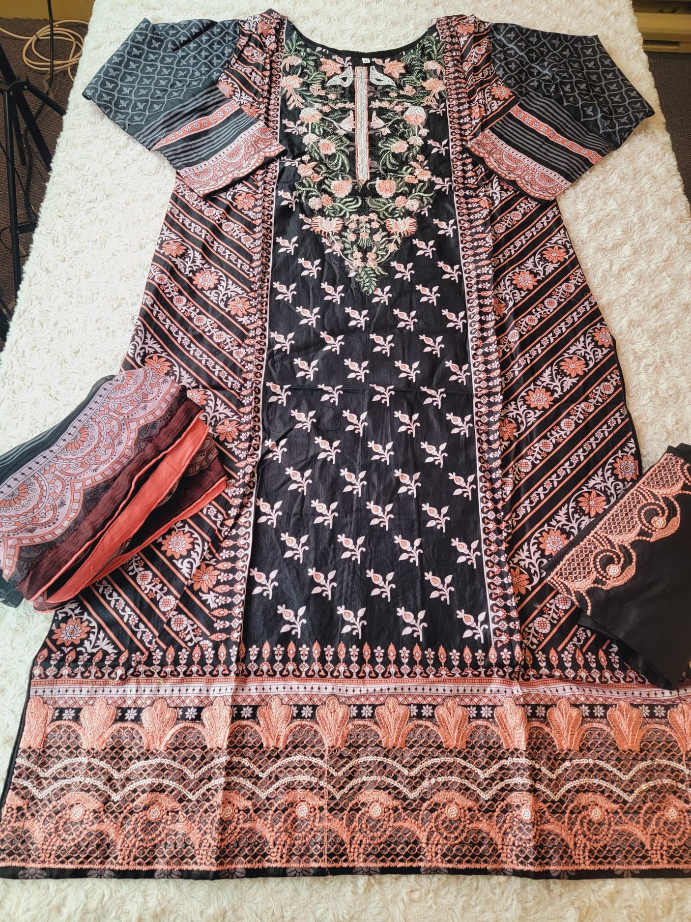 Pakistani Stitched lawn Embroidered Salwar kameez ready to ship