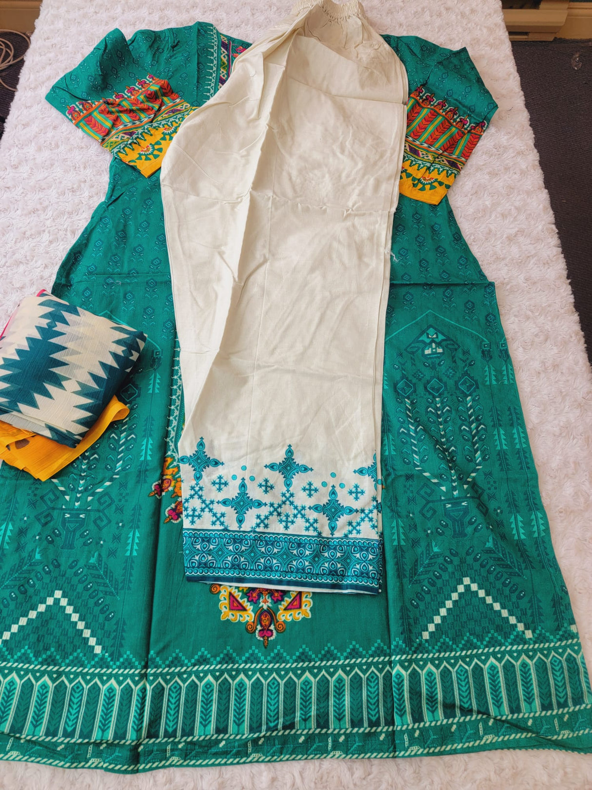 Indian Cotton Embroidered Suit Ready To Ship