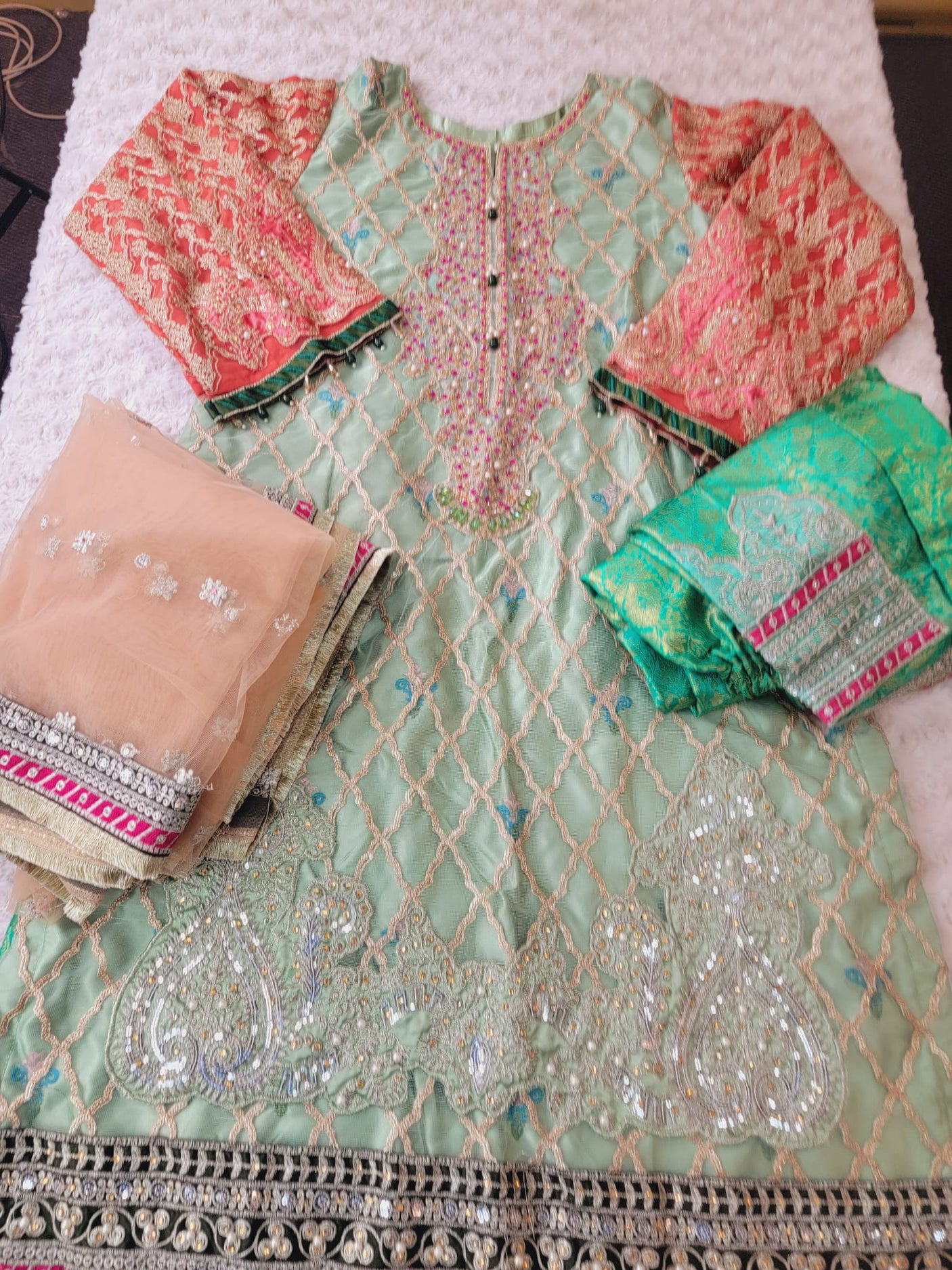 Pakistani Stitched Embroidery Party Wear Dresses Ready To Ship