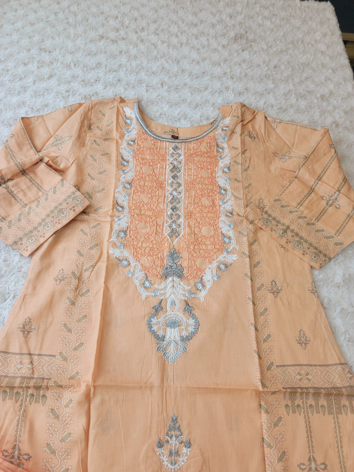 Indian Cotton Embroidered Suit Ready To Ship