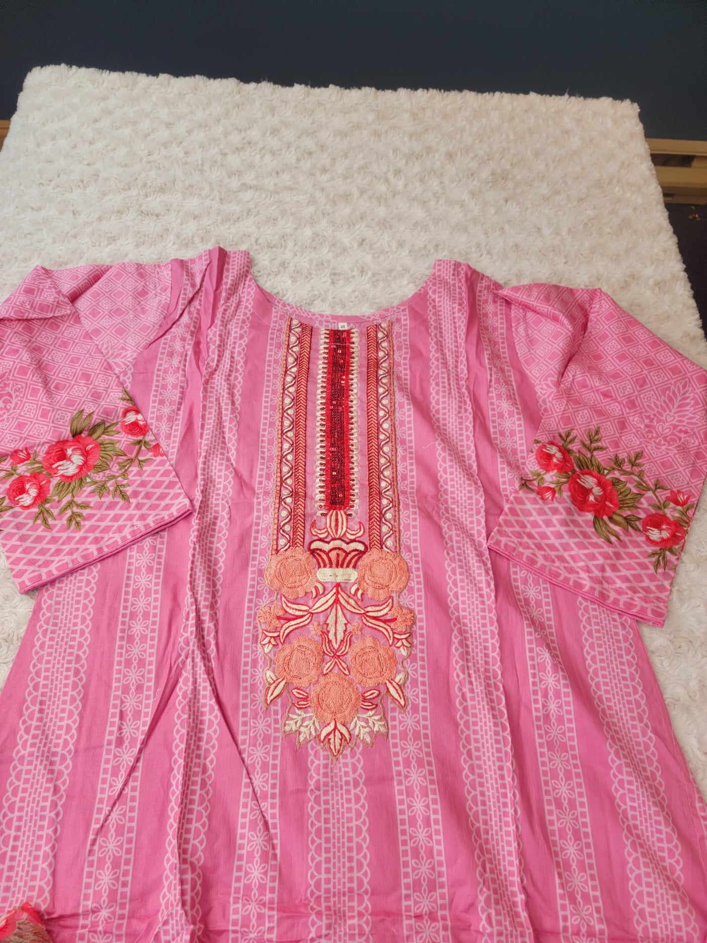 Pakistani Stitched lawn Embroidered Salwar kameez ready to ship