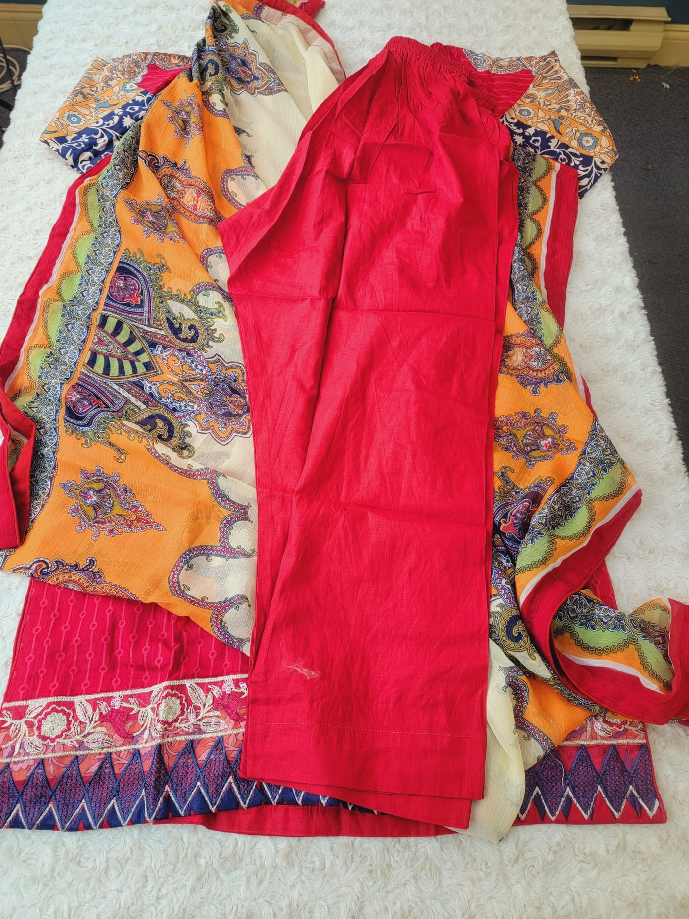 Pakistani Stitched lawn Embroidered Salwar kameez ready to ship