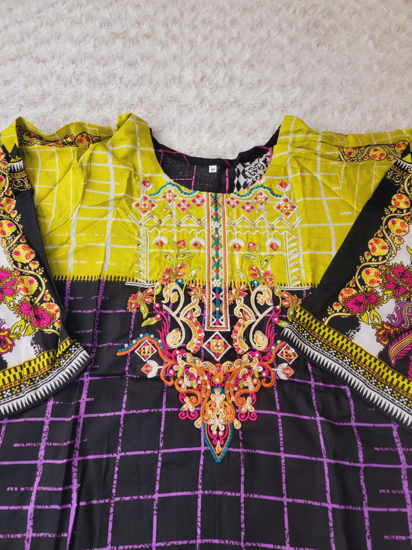 Pakistani linen Embroidered Salwar kameez Ready To Ship