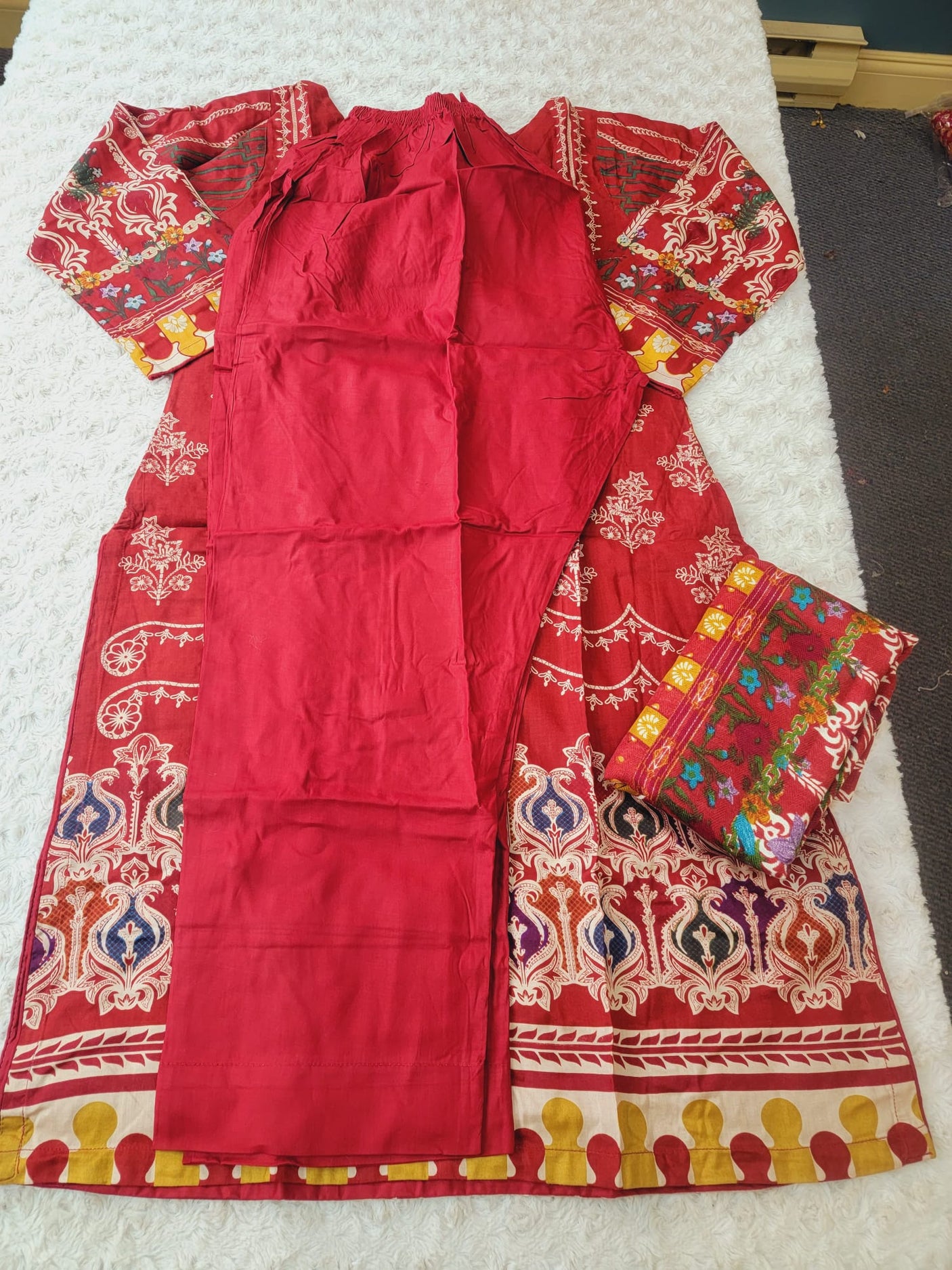 Pakistani linen Embroidered Salwar kameez Ready To Ship