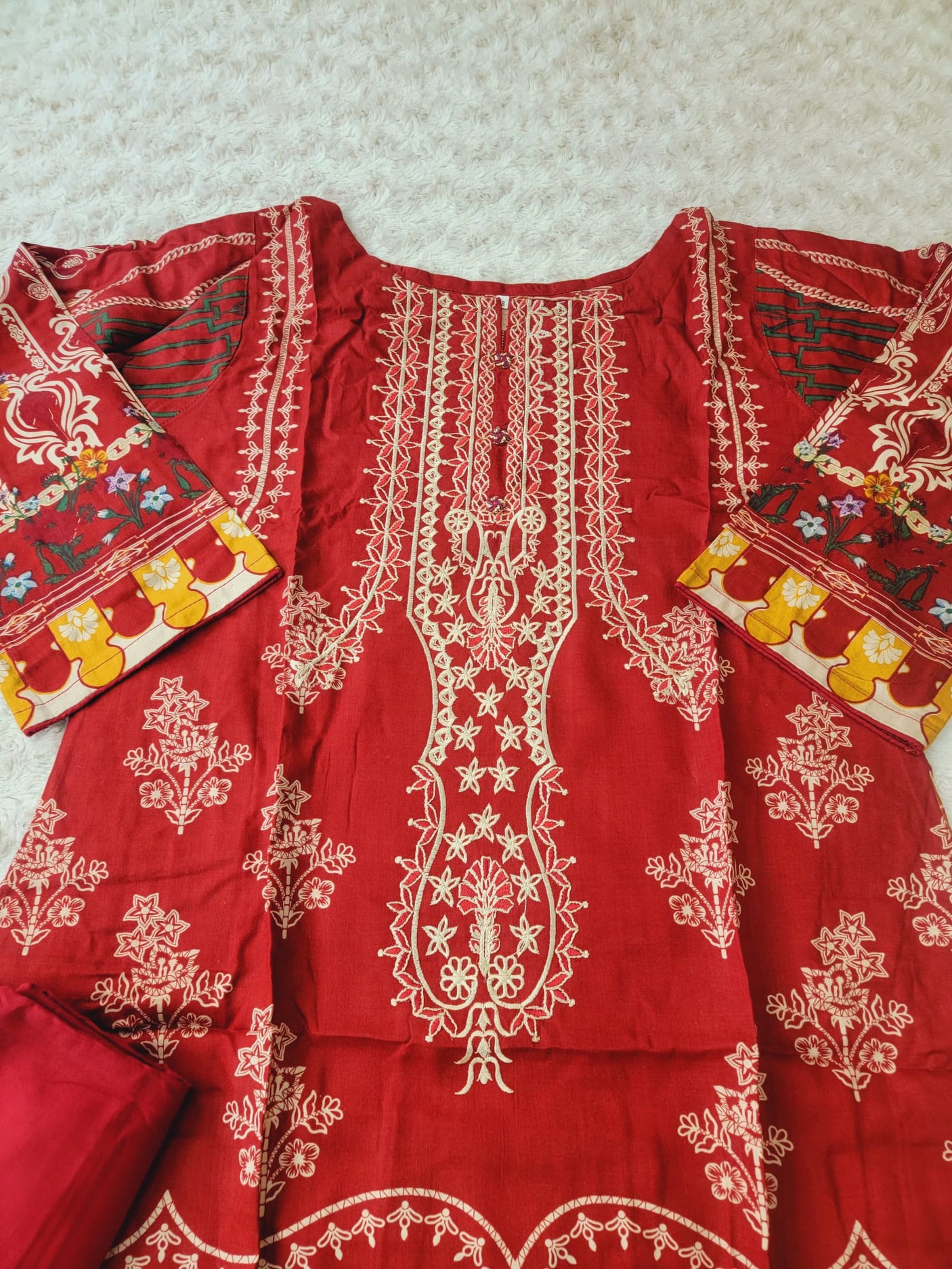 Pakistani linen Embroidered Salwar kameez Ready To Ship