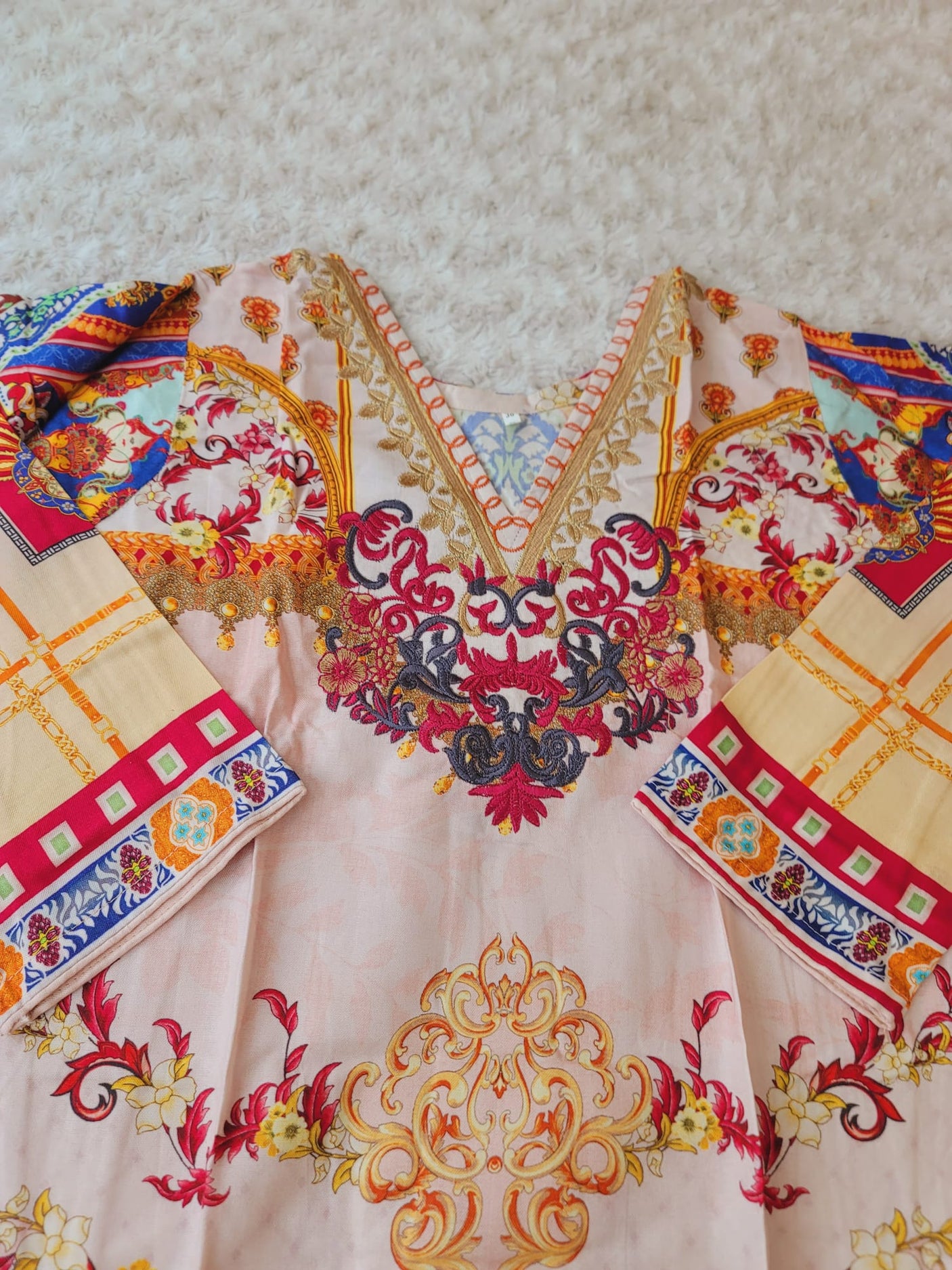 Pakistani linen Embroidered Salwar kameez Ready To Ship