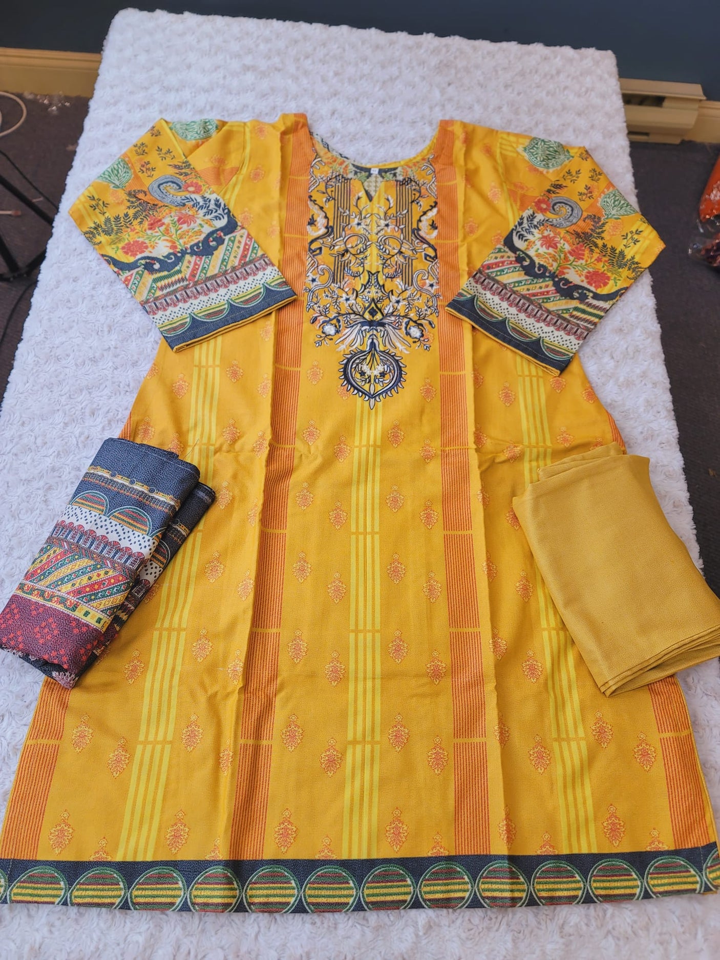 Pakistani linen Embroidered Salwar kameez Ready To Ship