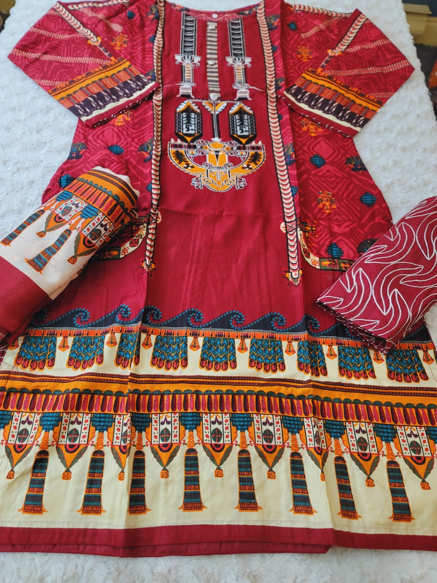 Pakistani linen Embroidered Salwar kameez Ready To Ship