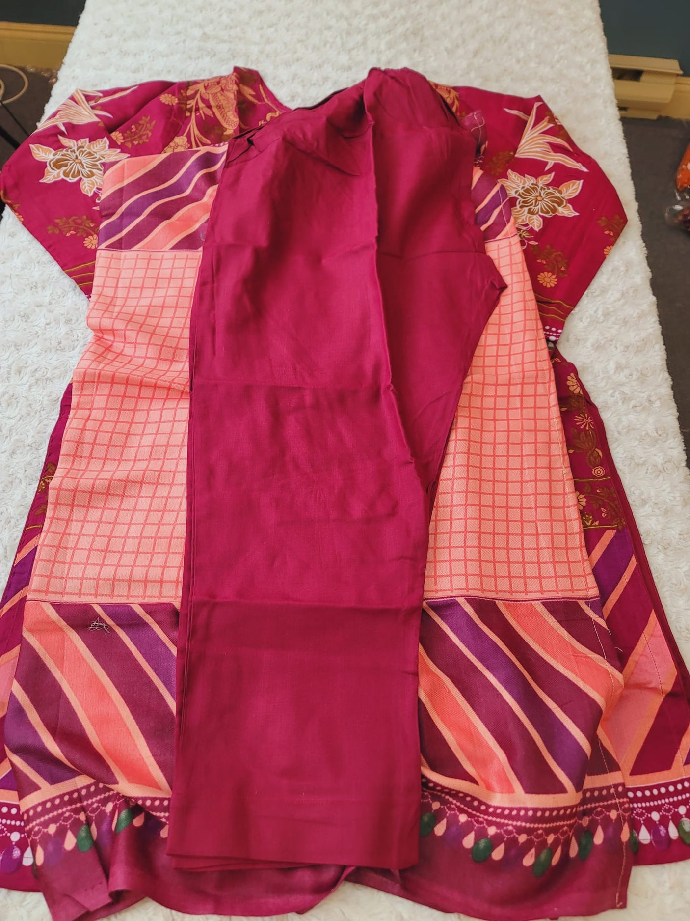 Pakistani linen Embroidered Salwar kameez Ready To Ship