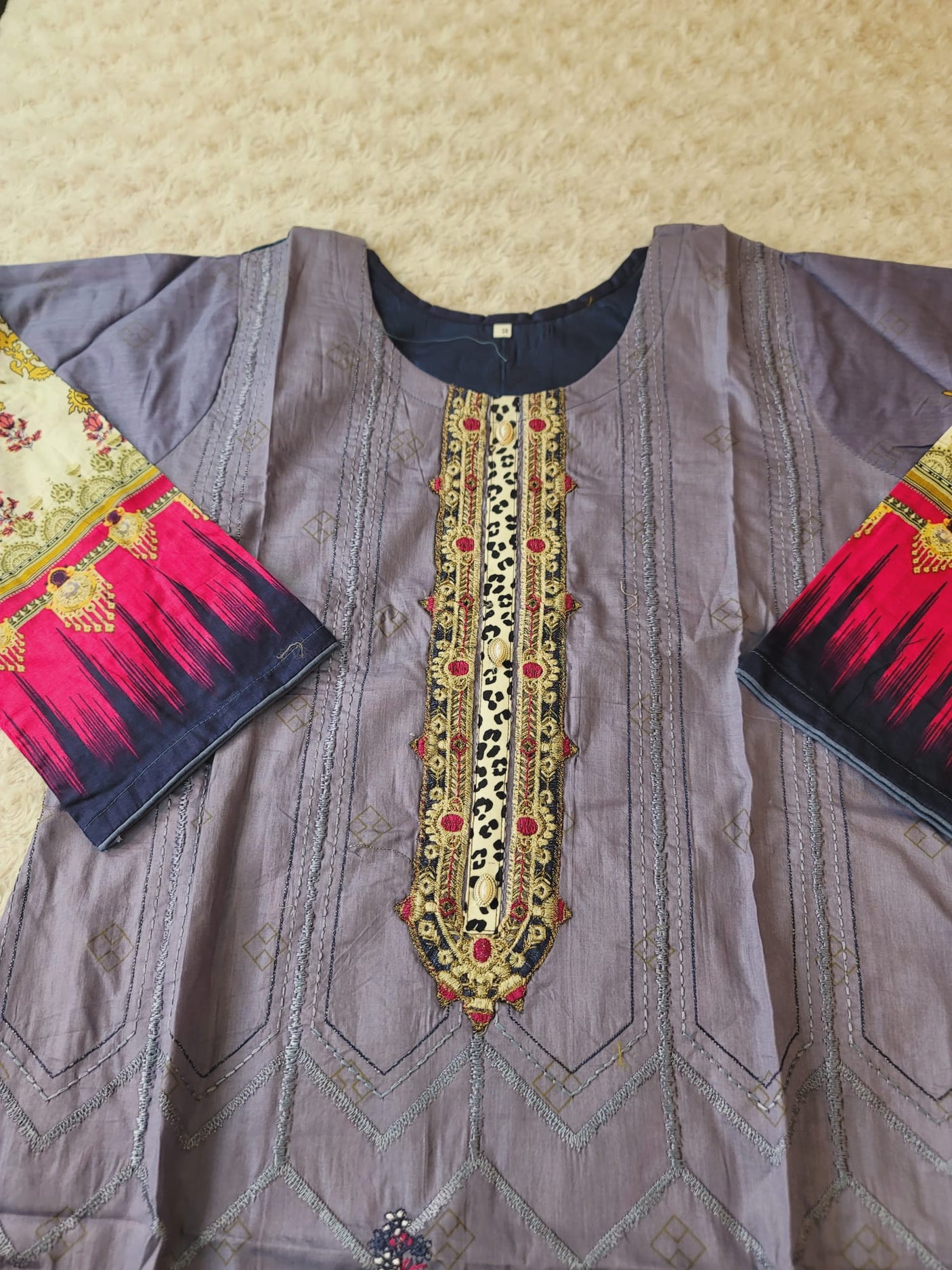 Pakistani lawn Embroidered Salwar kameez Ready To Ship