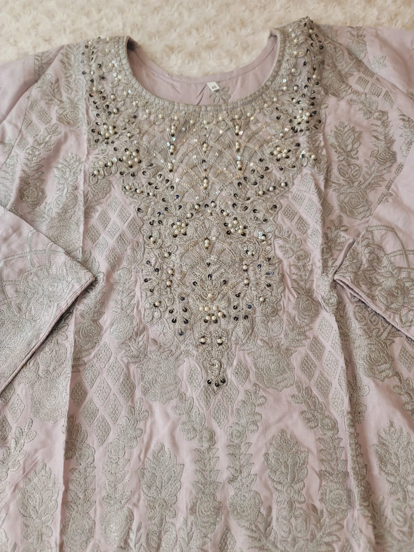 Pakistani lawn stitched Embroidered Suit Ready To Ship