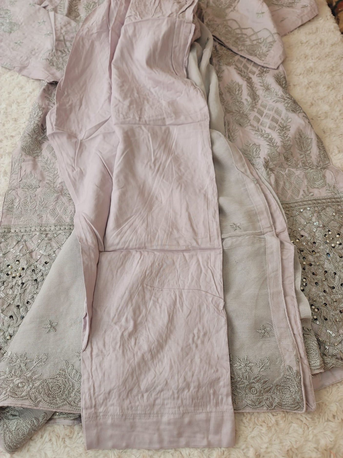 Pakistani lawn stitched Embroidered Suit Ready To Ship