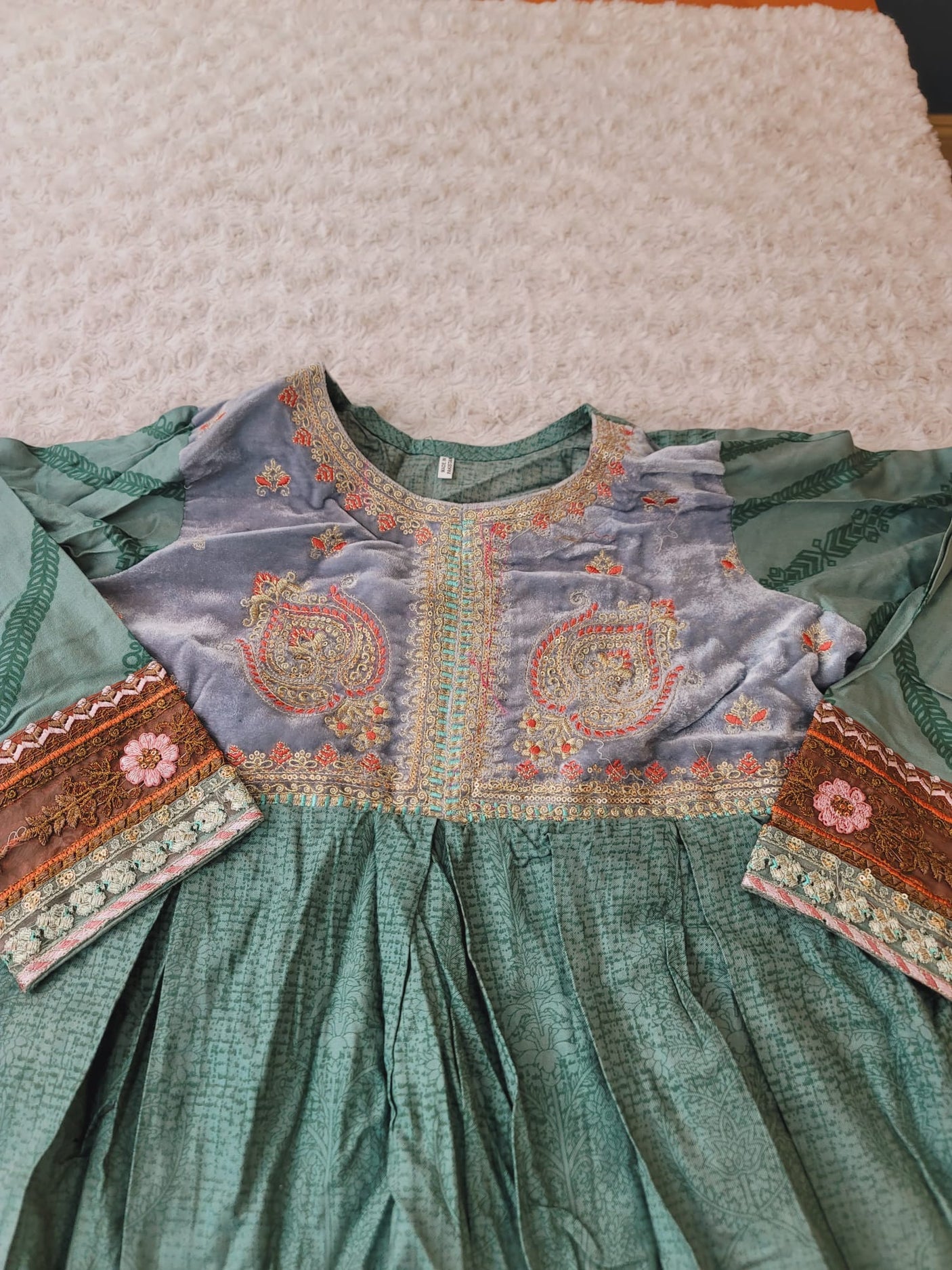 Pakistani linen Embroidered Salwar kameez Ready To Ship