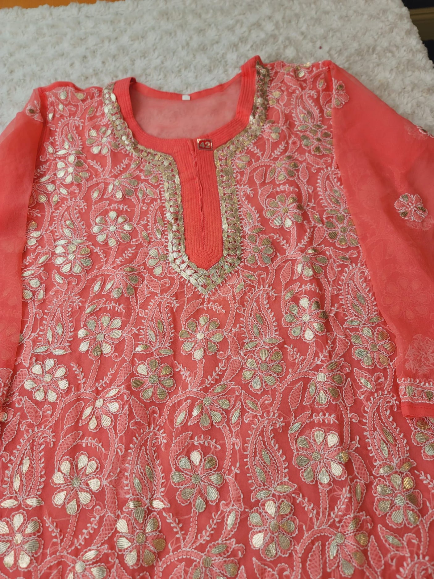 Fine chikankari Heavy studded gota Fabric georgette sharara Fabric 60gm georgette 2.25m crocia dupatta Fabric chiffon