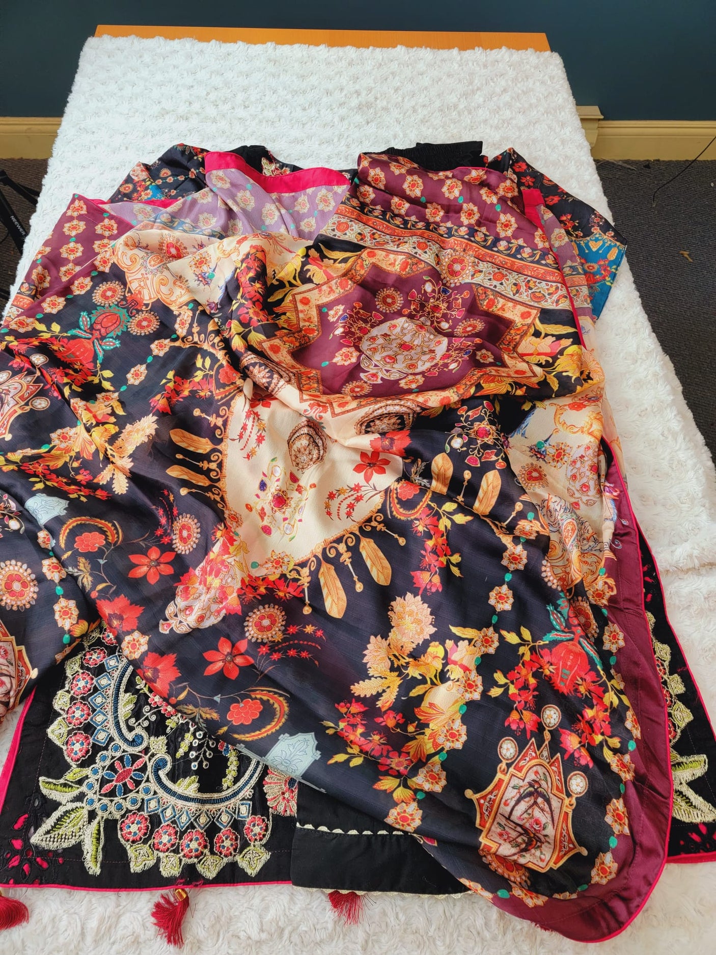 Pakistani lawn stitched Embroidered Suit Ready To Ship