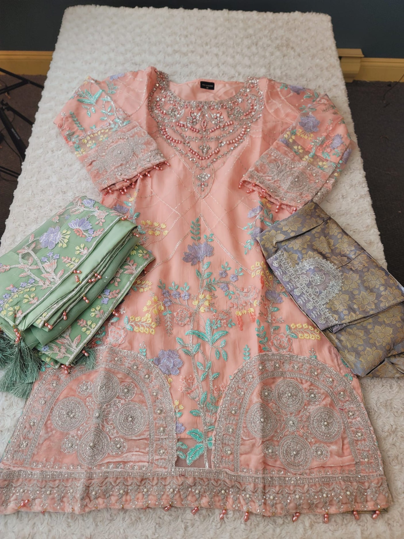 Pakistani Stitched Embroidery Party Wear Dresses Ready To Ship