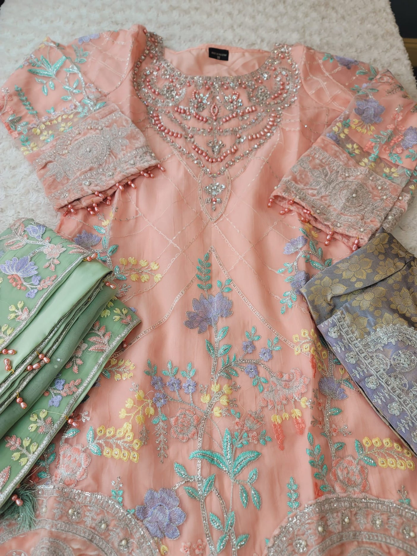 Pakistani Stitched Embroidery Party Wear Dresses Ready To Ship