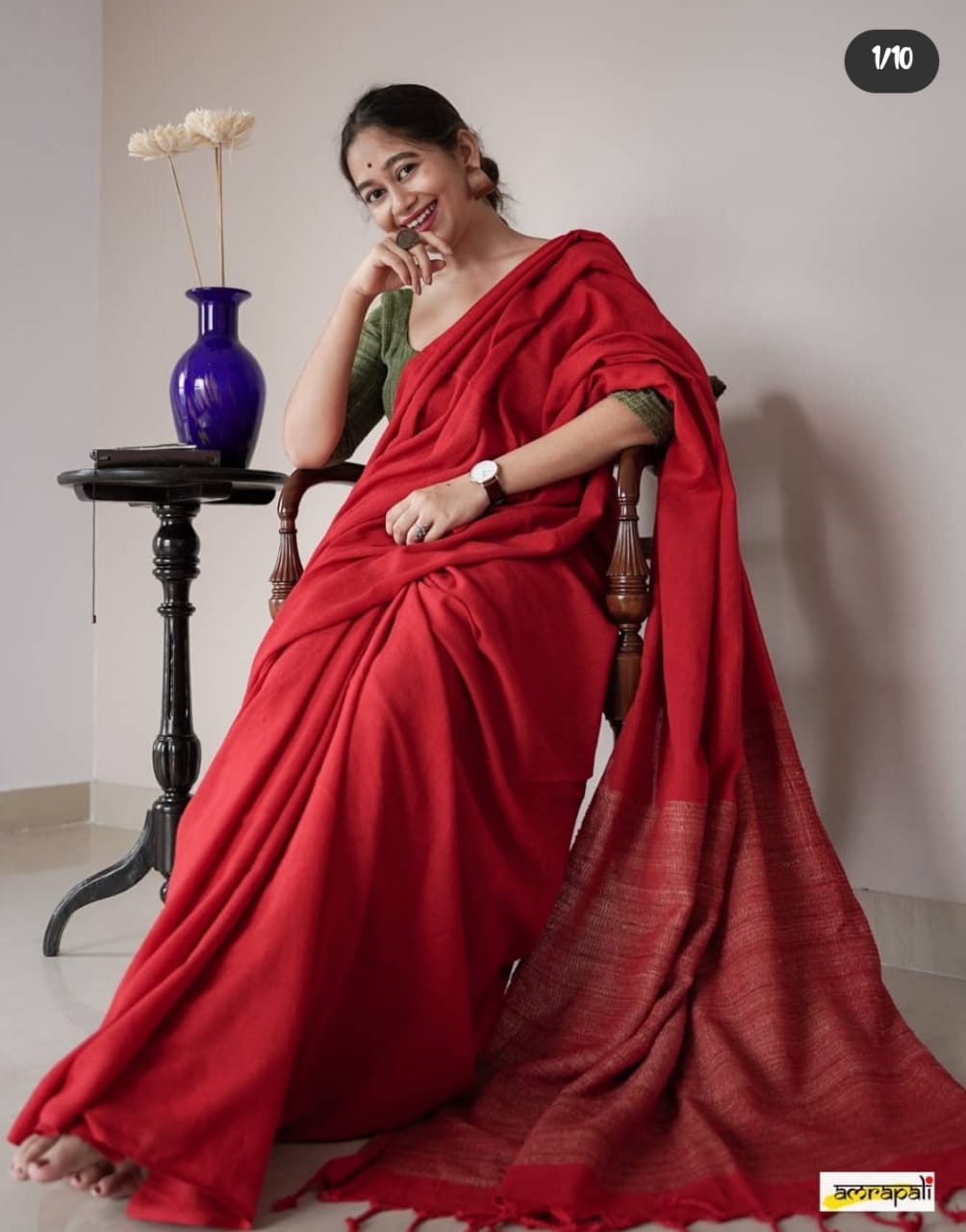 Handloom khadi lilen saree