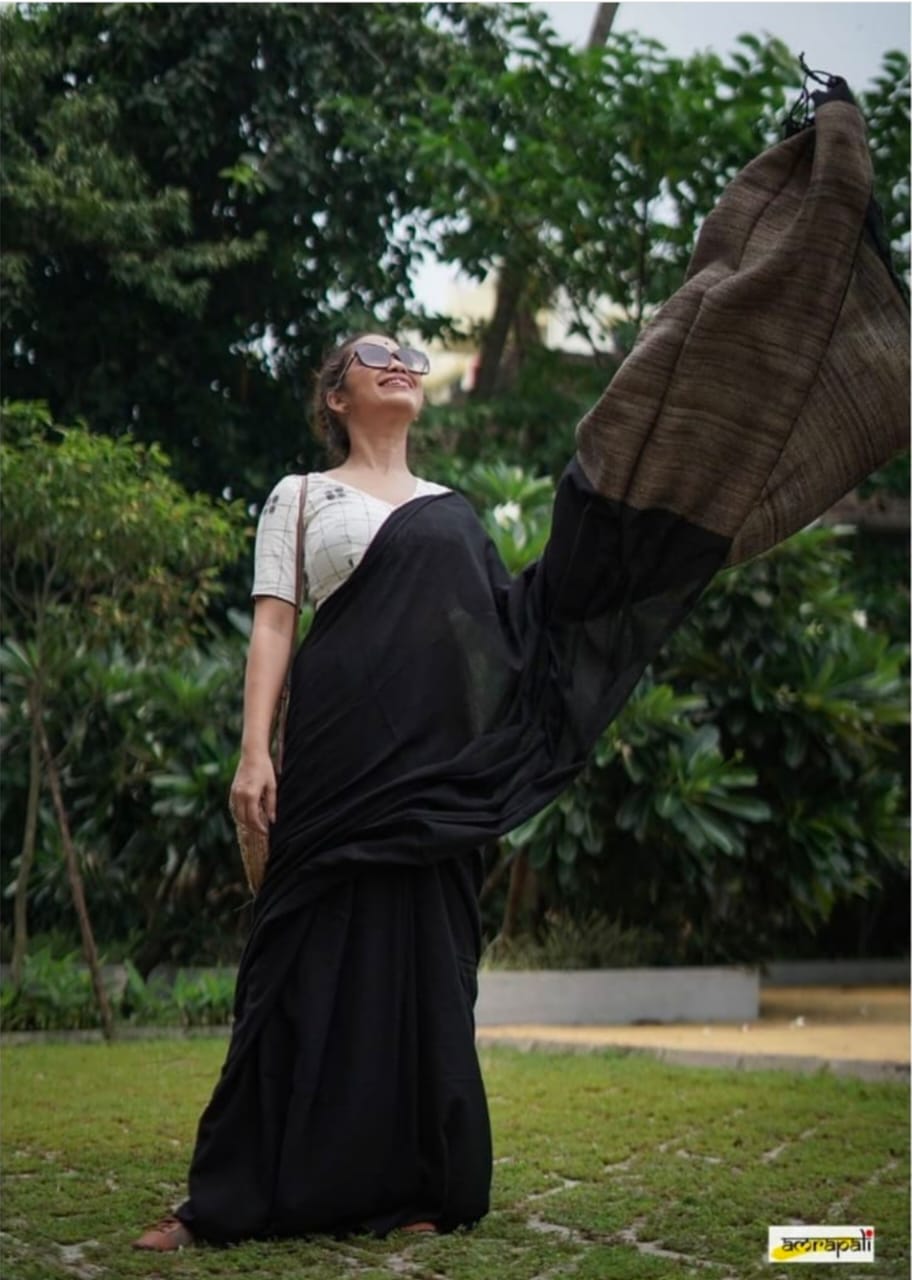 Handloom khadi lilen saree