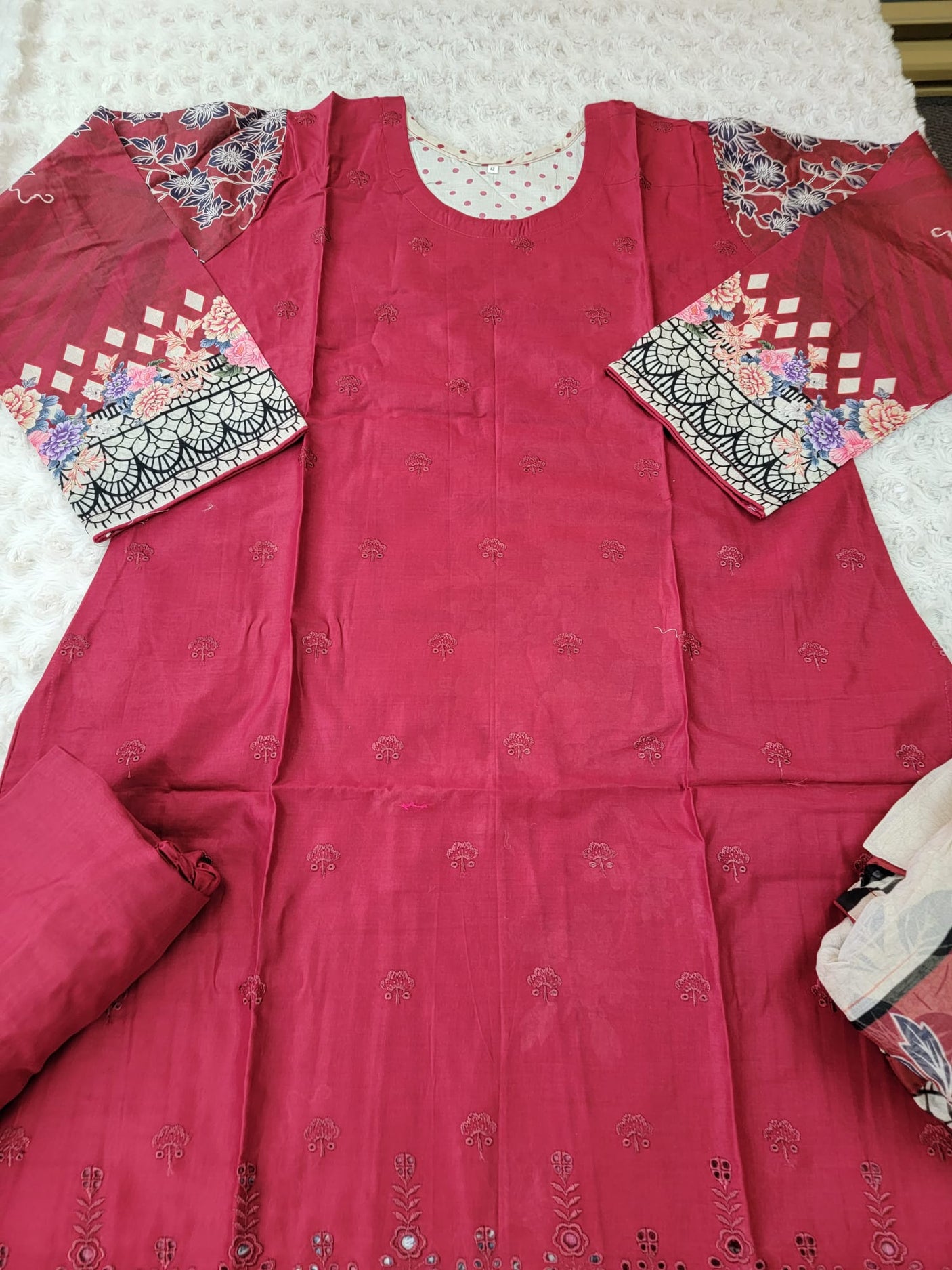 Pakistani Stitched Embroidery Lawn Suit Ready To Ship
