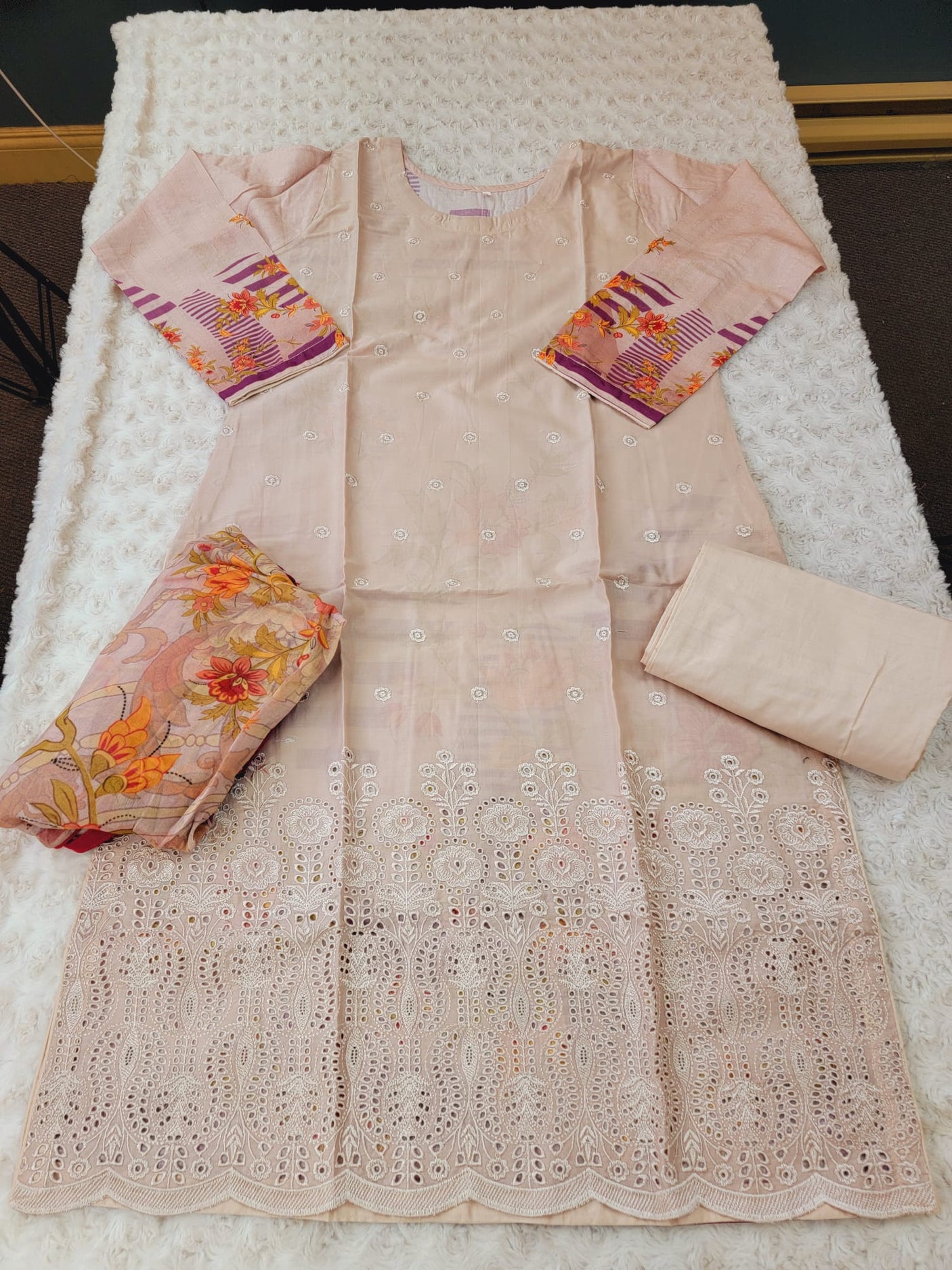 Pakistani Stitched Embroidery Lawn Suit Ready To Ship