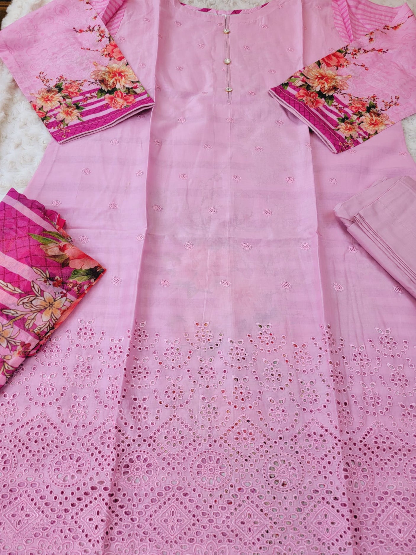 Pakistani Stitched Embroidery Lawn Suit Ready To Ship
