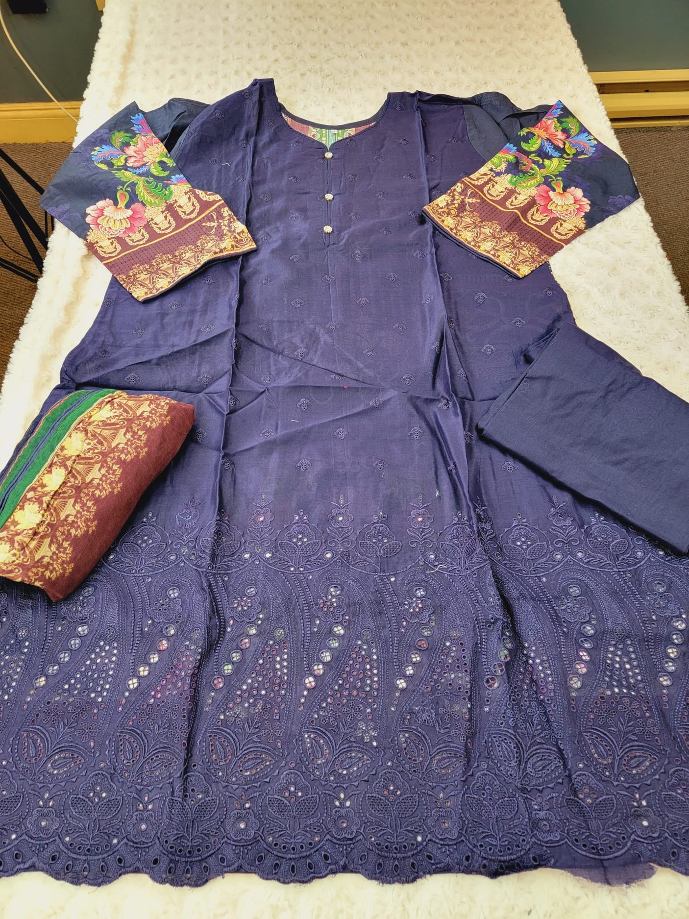 Pakistani Stitched Embroidery Lawn Suit Ready To Ship