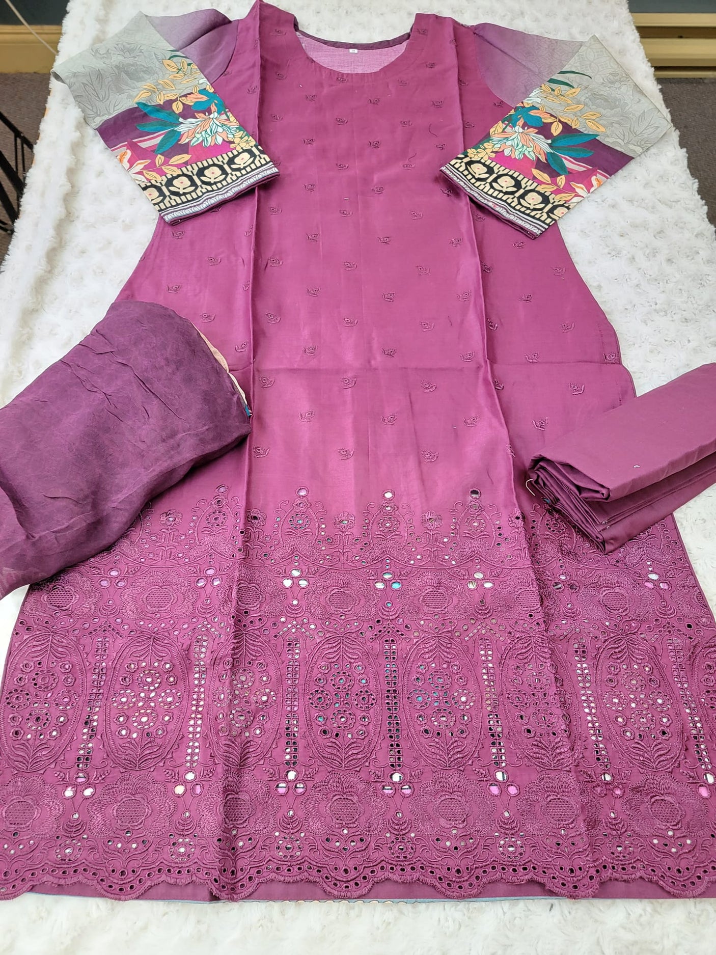 Pakistani Stitched Embroidery Lawn Suit Ready To Ship