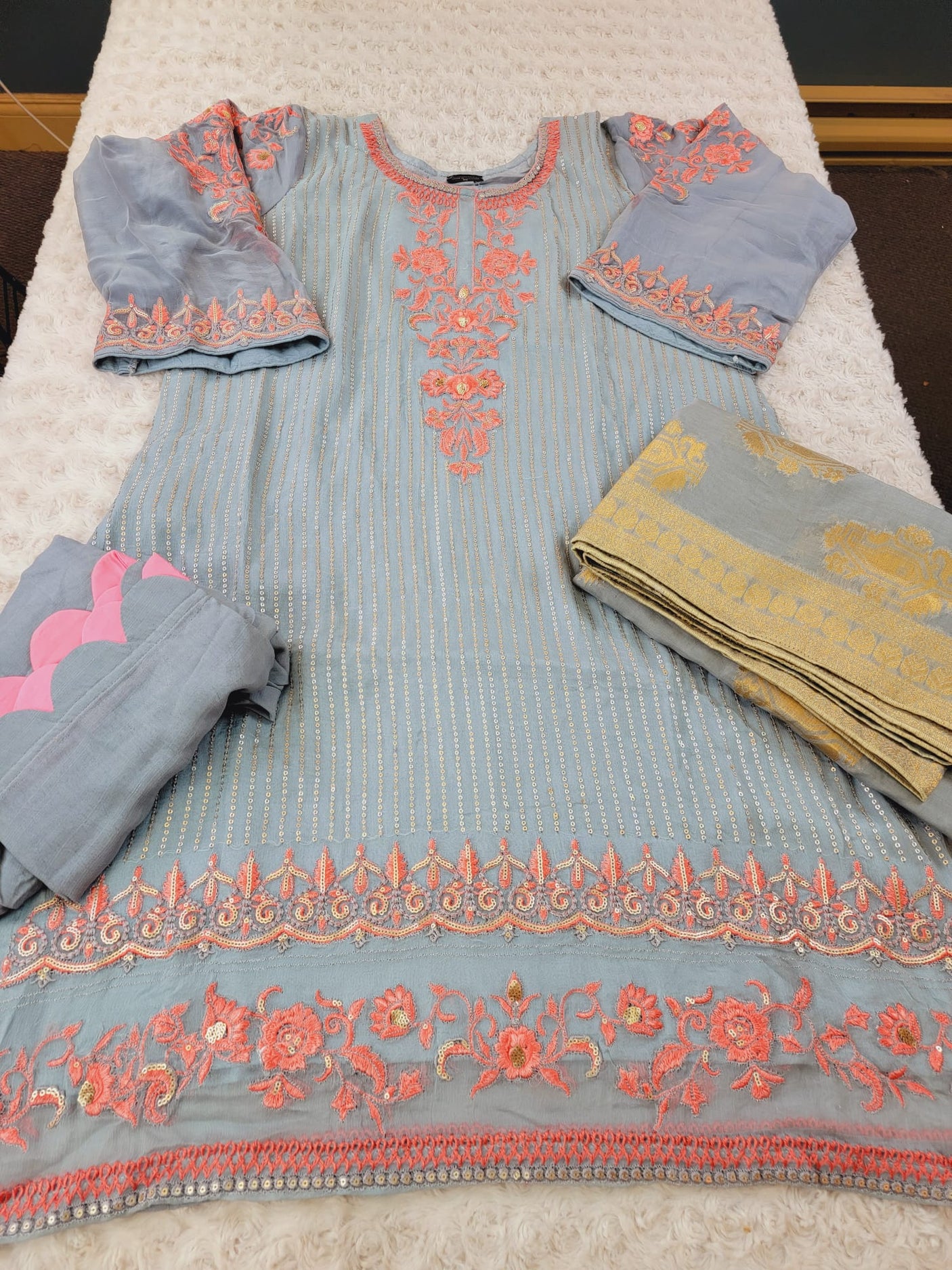 Pakistani Stitched Embroidery Party Wear Dresses Ready To Ship