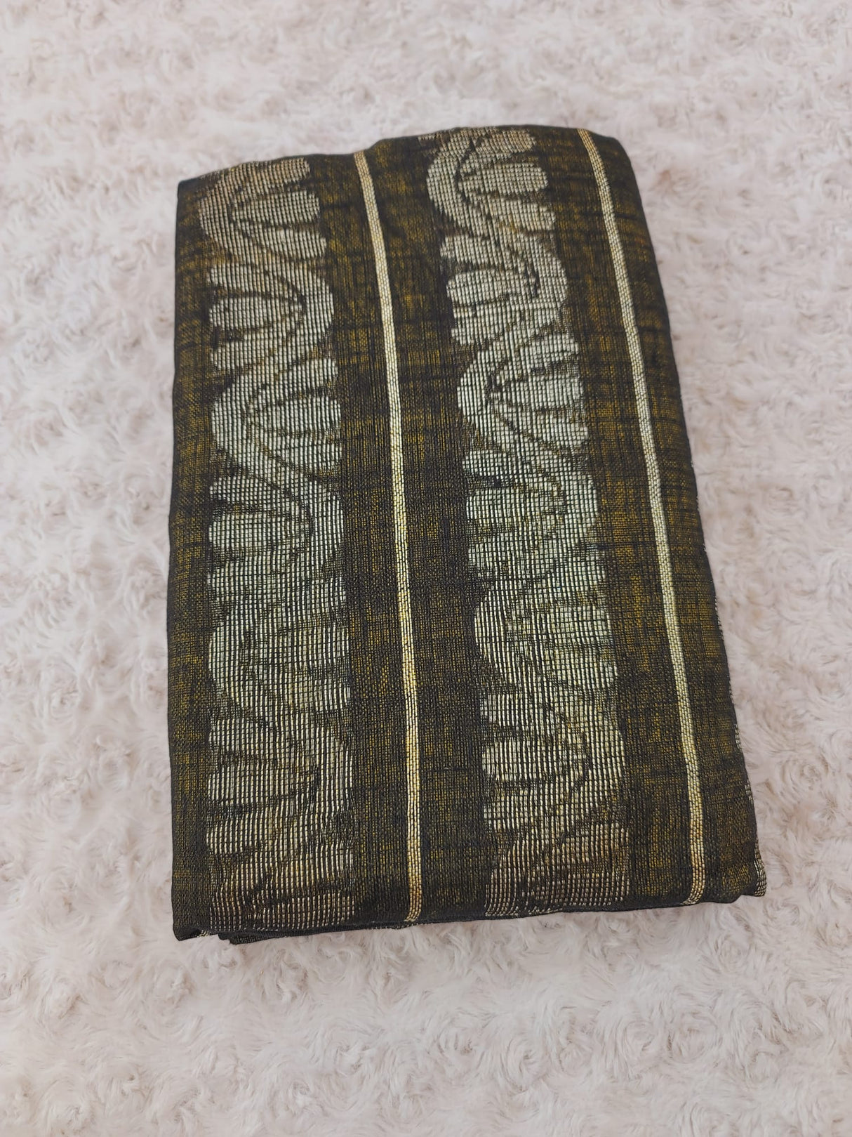 Khadi lilen saree with running blouse pc