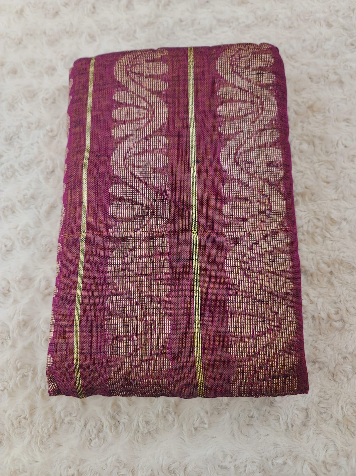 Khadi lilen saree with running blouse pc