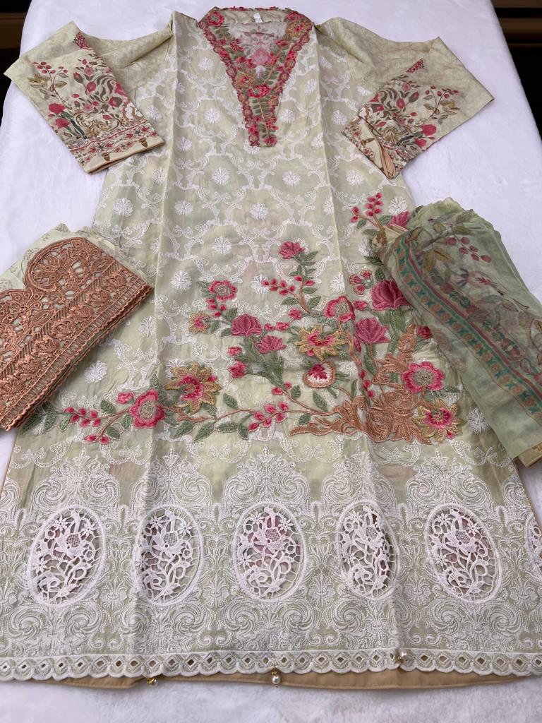Pakistani Stitched Embroidery Lawn Suit Ready To Ship