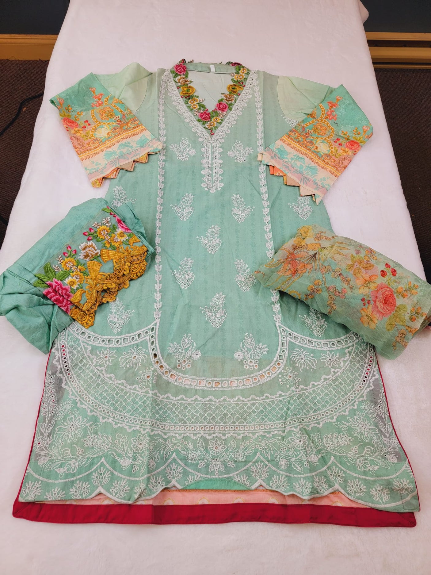 Pakistani Stitched Embroidery Lawn Suit Ready To Ship