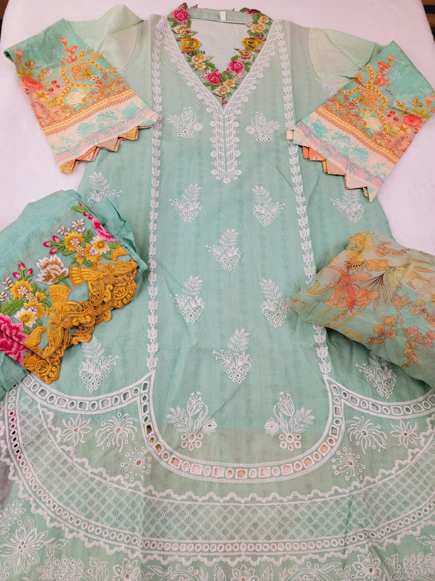 Pakistani Stitched Embroidery Lawn Suit Ready To Ship