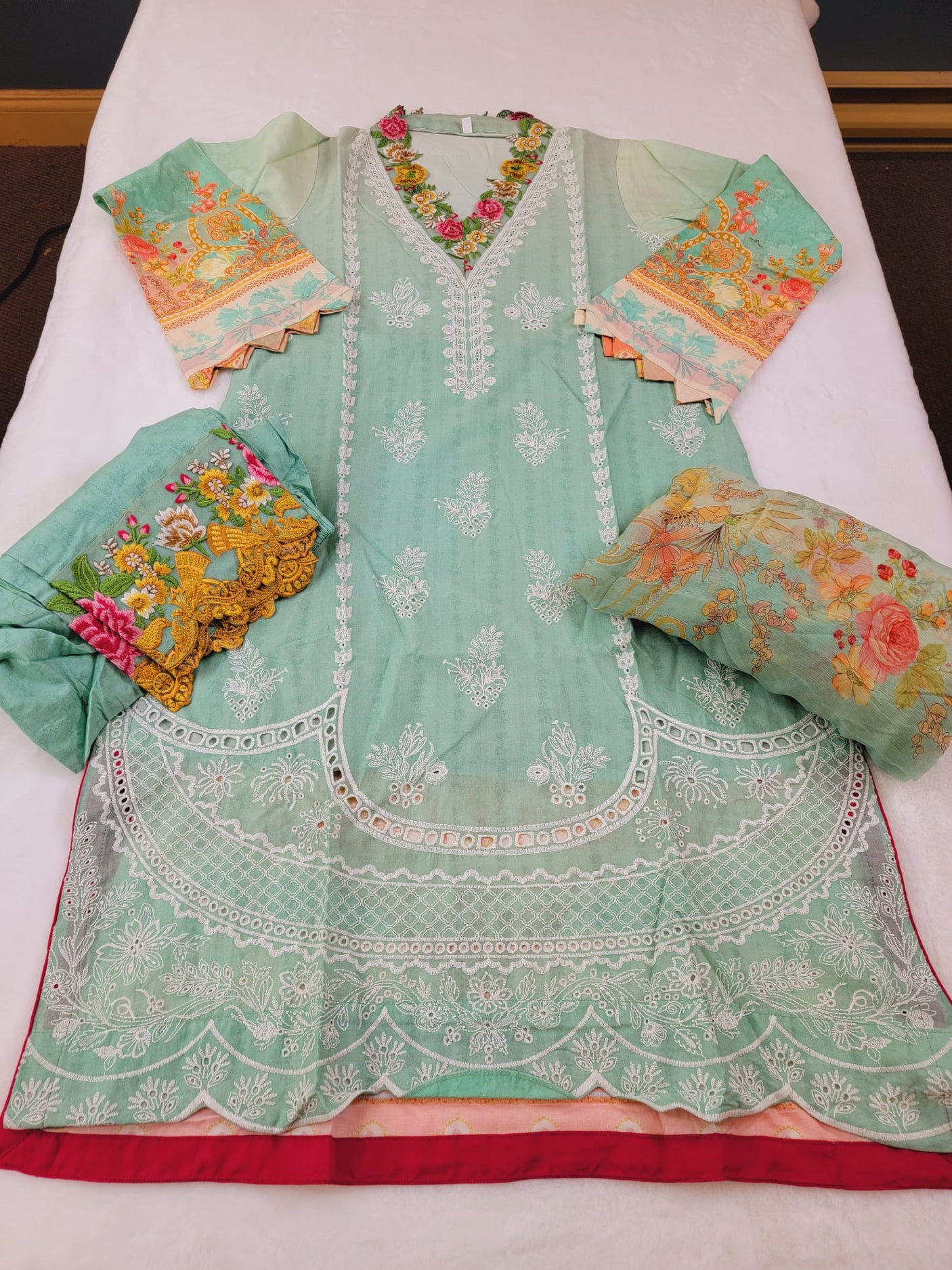 Pakistani Stitched Embroidery Lawn Suit Ready To Ship